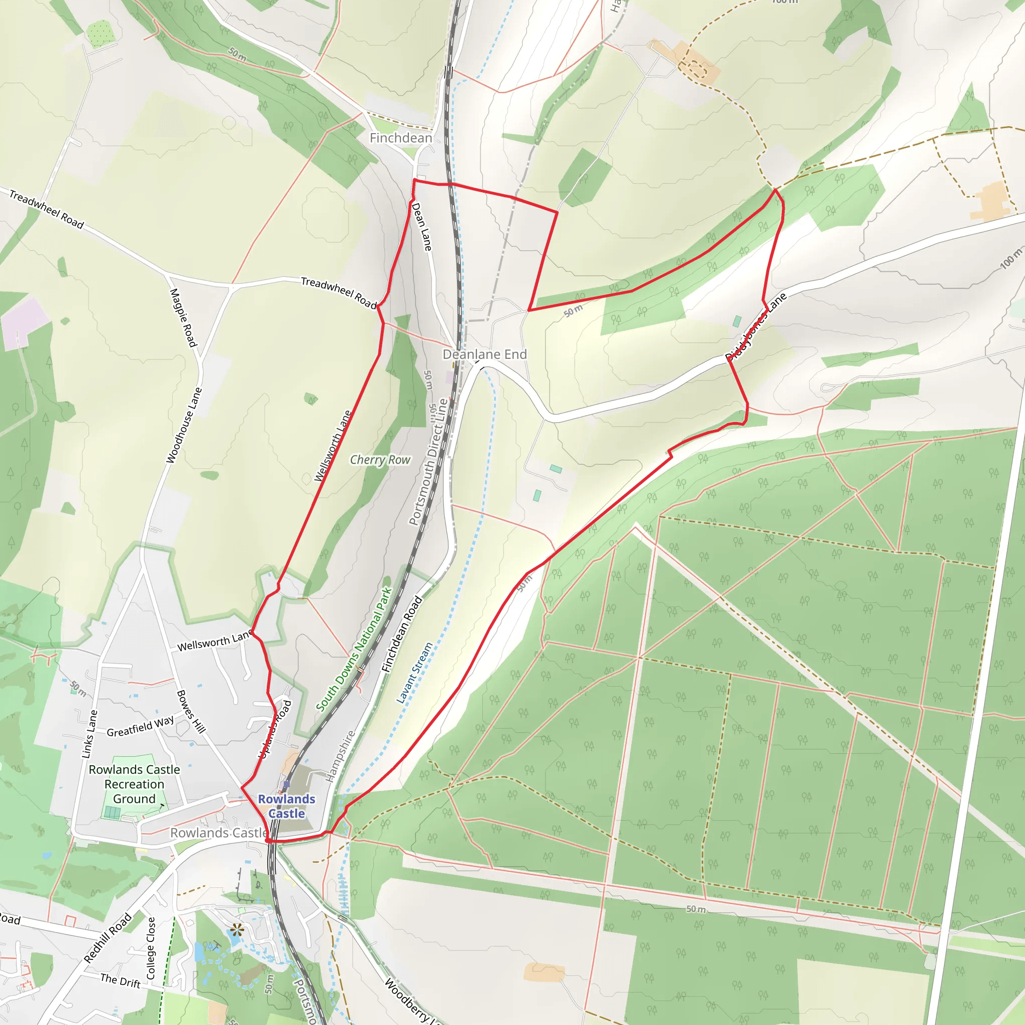 Woods Copse via Staunton Way mobile static map