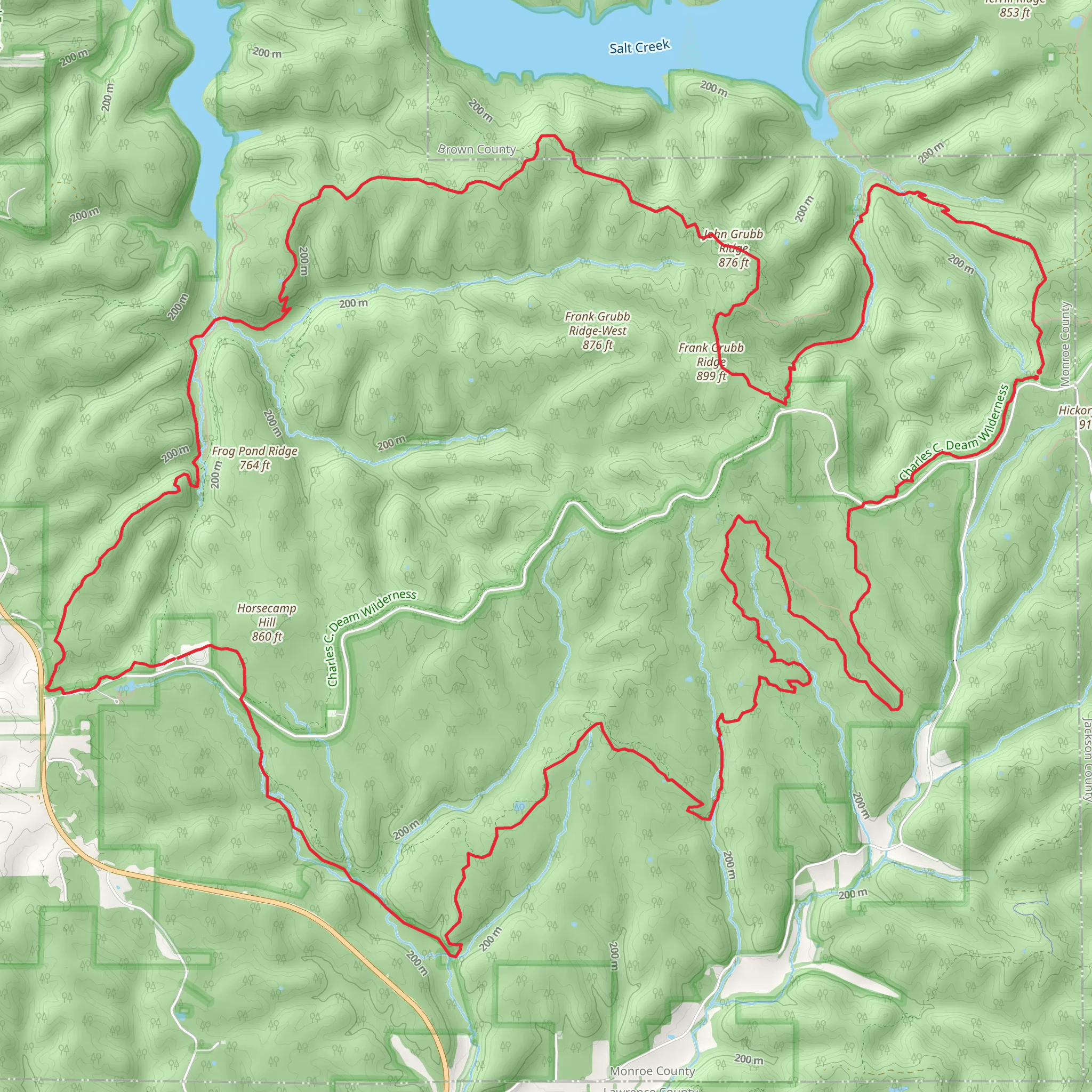 Charles C Deam Wilderness Loop mobile static map
