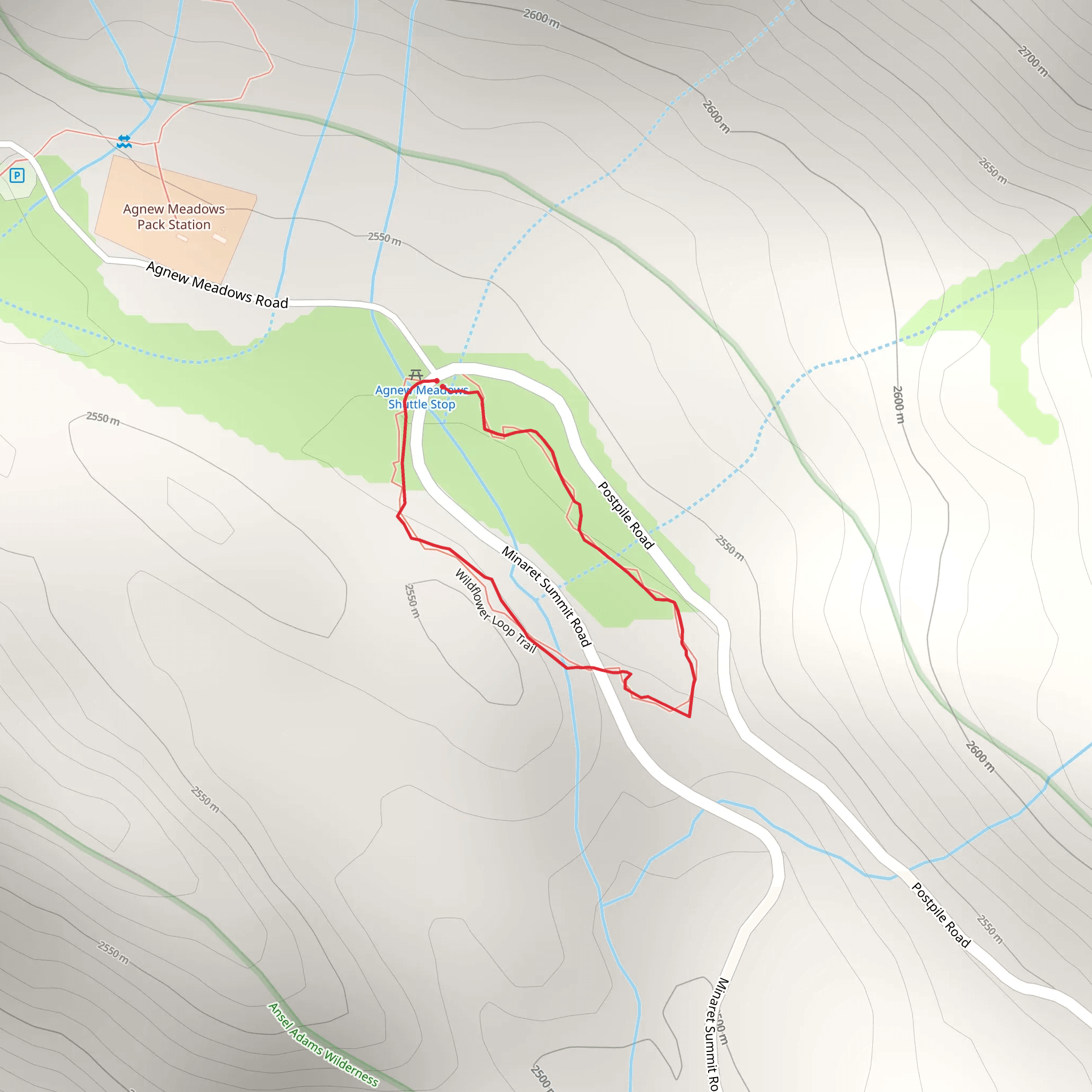 Agnew Wildflower Loop Trail mobile static map