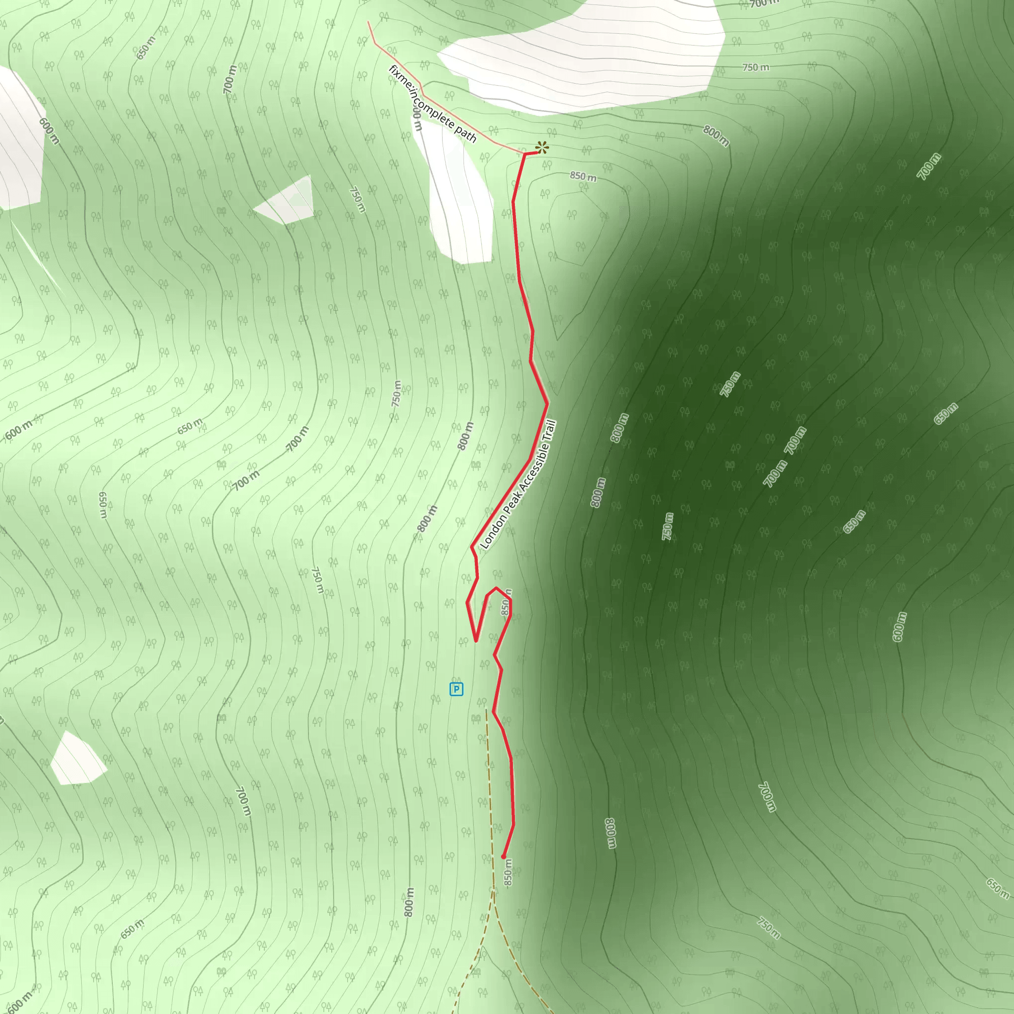 London Peak Accessible Trail mobile static map