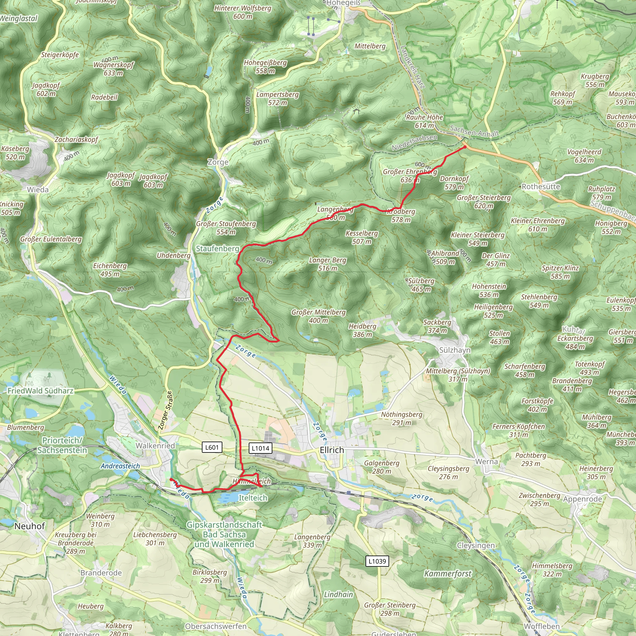 Thüringer Hütte to Zisterzienser Museum Walk via Itelteich mobile static map