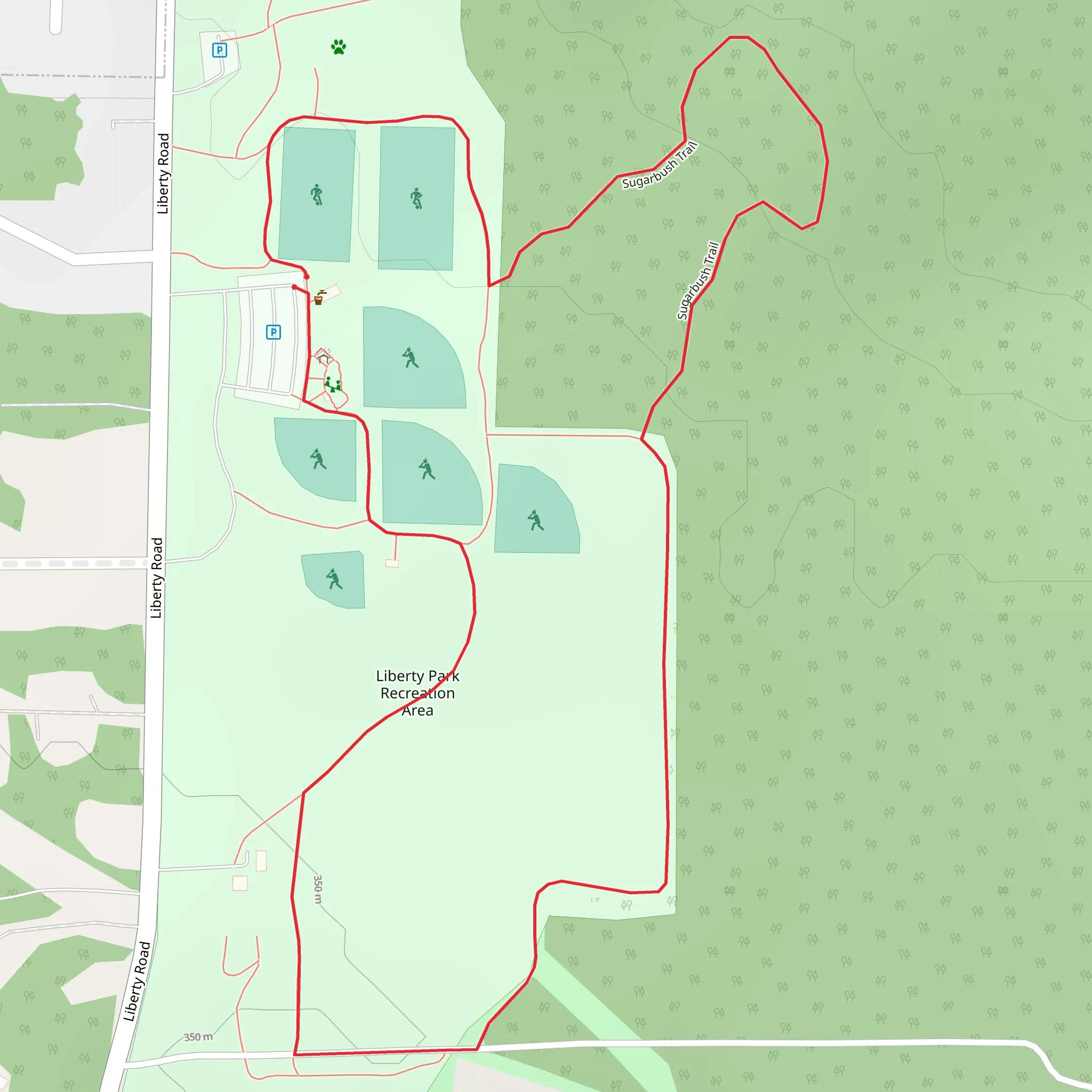Liberty Park Recreation Area Loop mobile static map