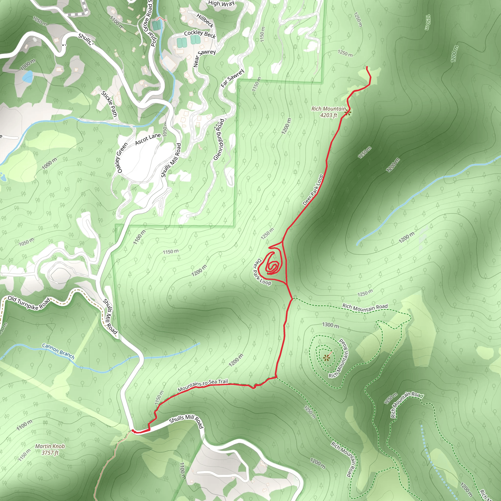 Rich Mountain and Deer Park Loop mobile static map