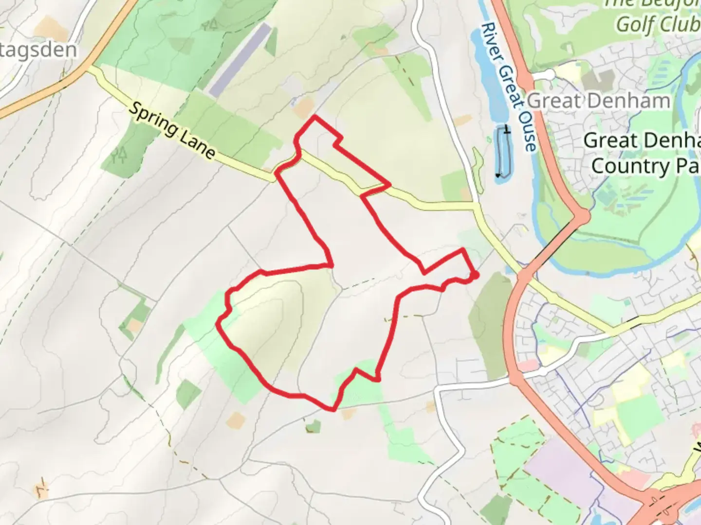 An image depicting the trail Kempton Wood Park Loop and its surrounding area.
