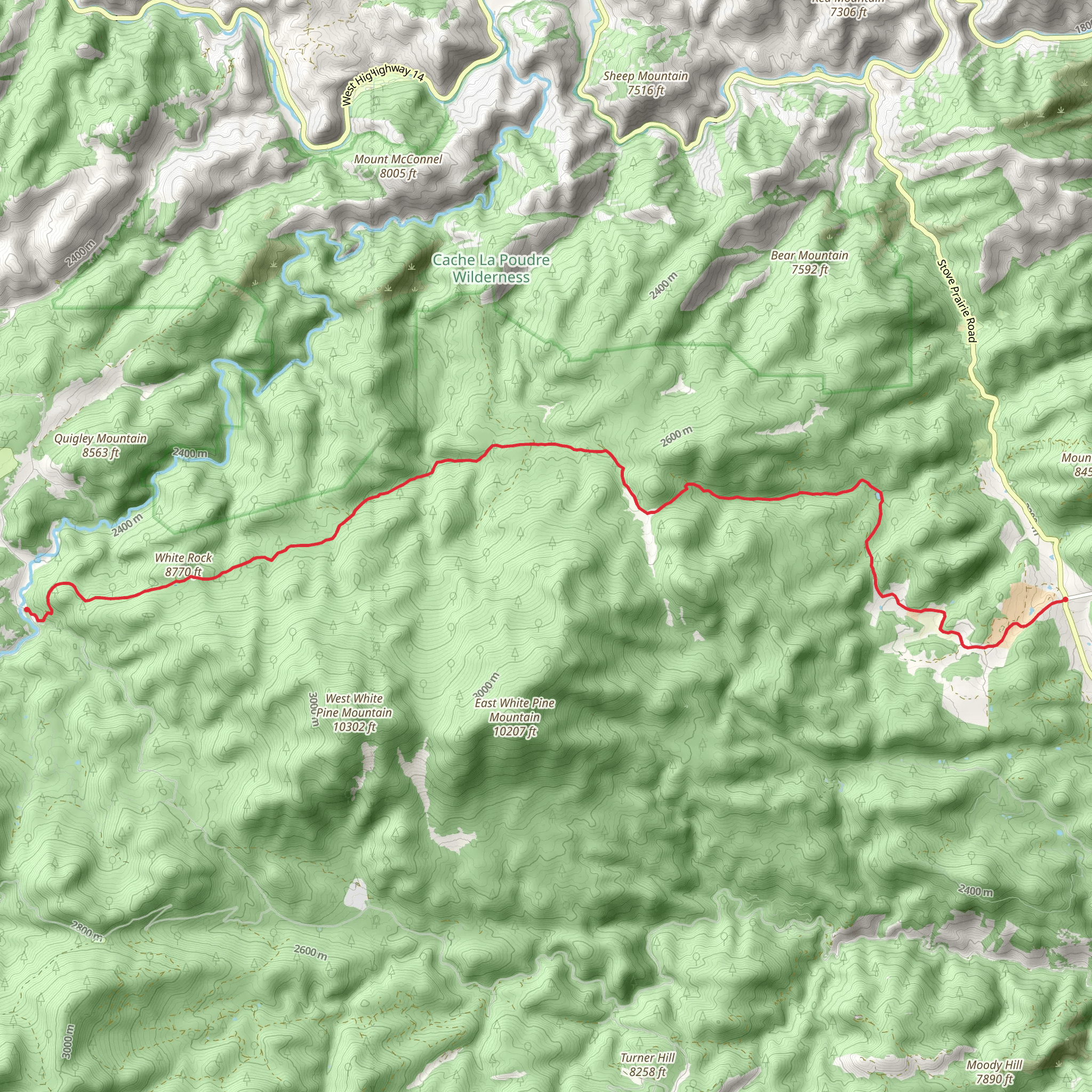 Old Flowers Road Trail mobile static map