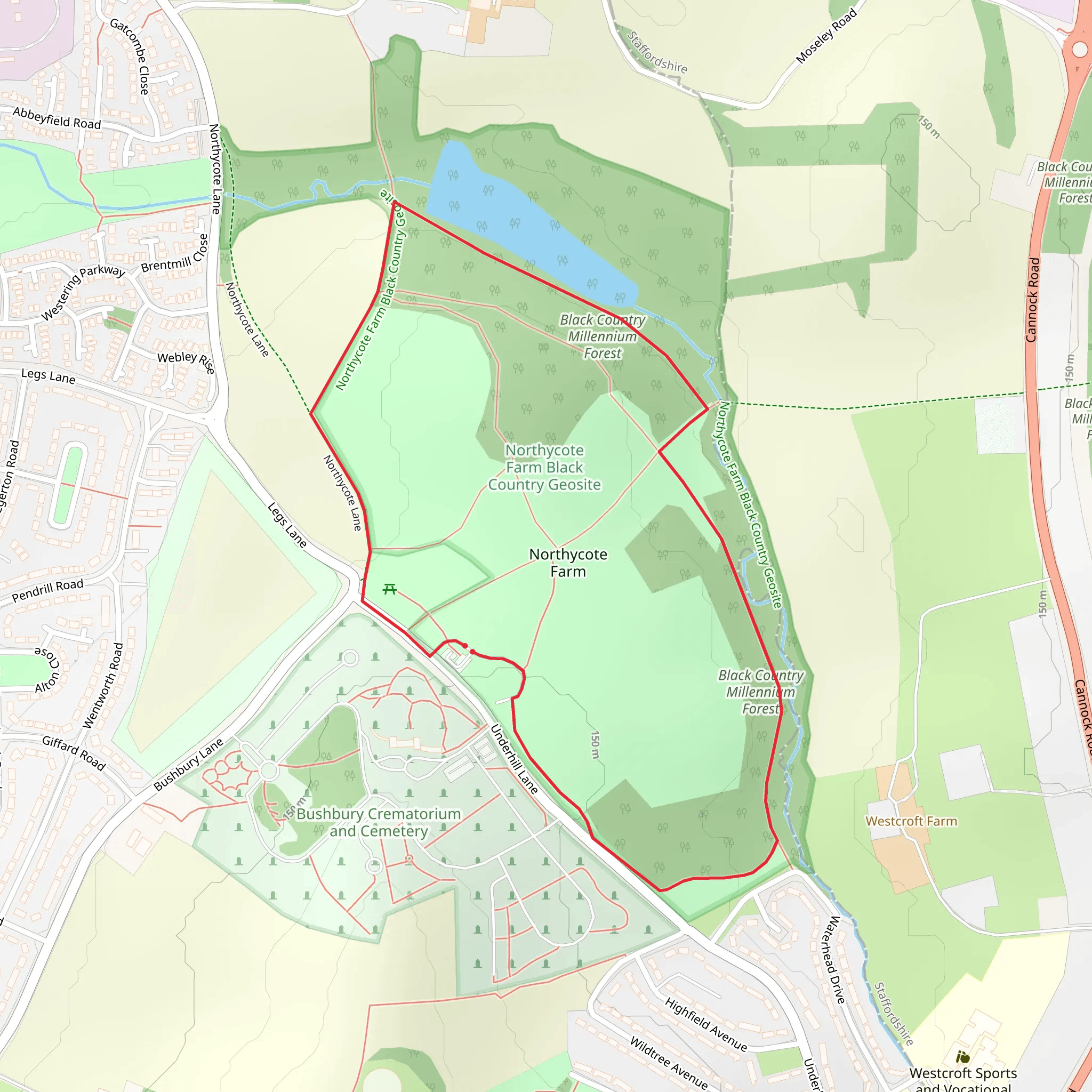 Northycote Country Park Loop mobile static map