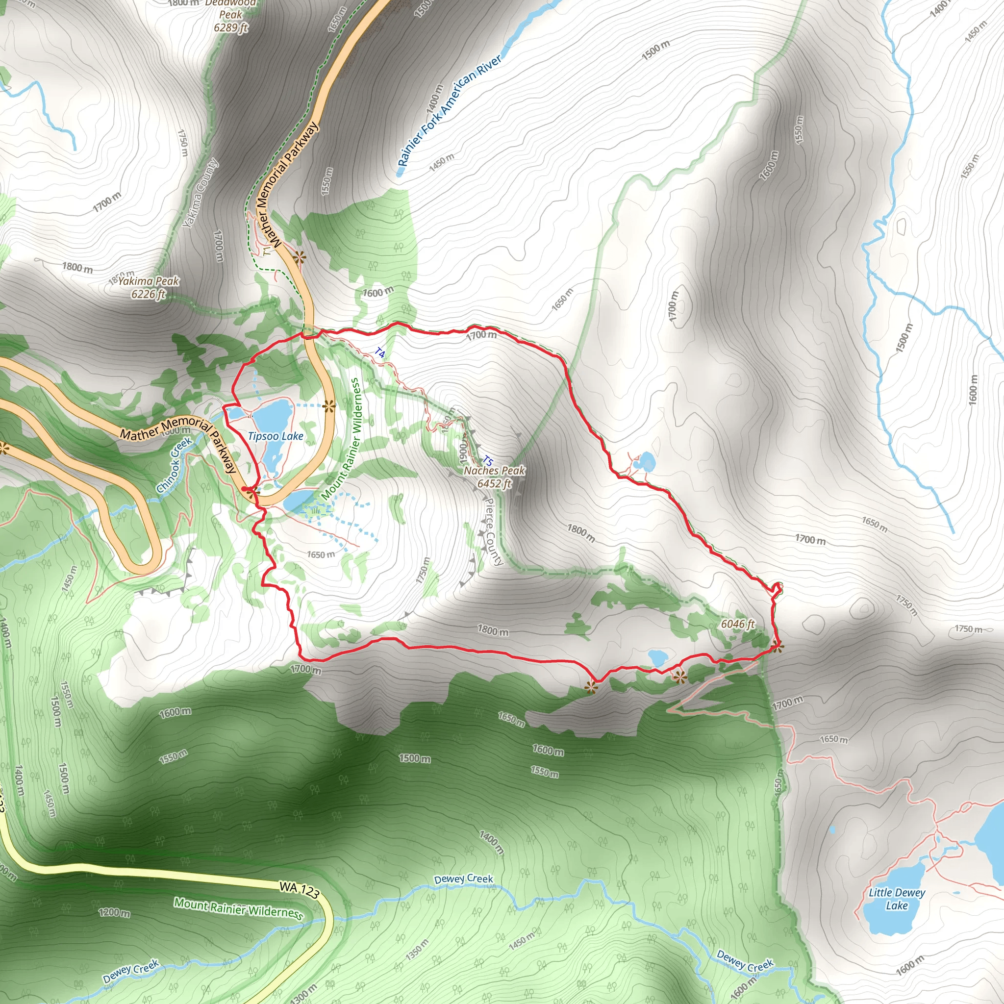 Naches Peak Loop Trail mobile static map