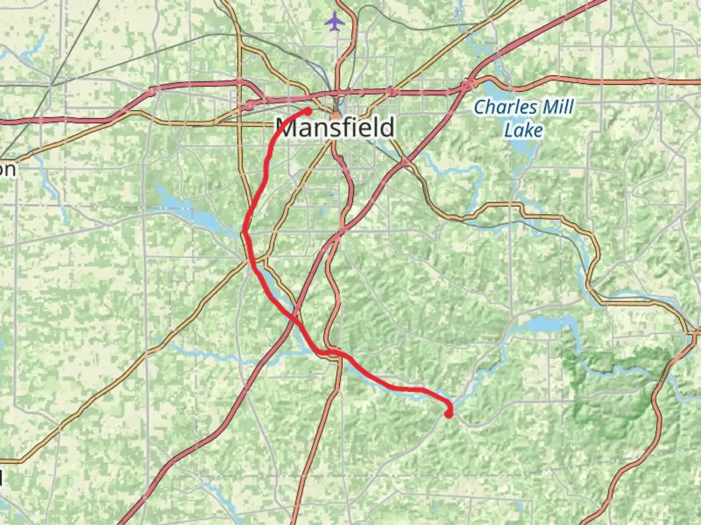 An image depicting the trail Richland B and O Trail and its surrounding area.