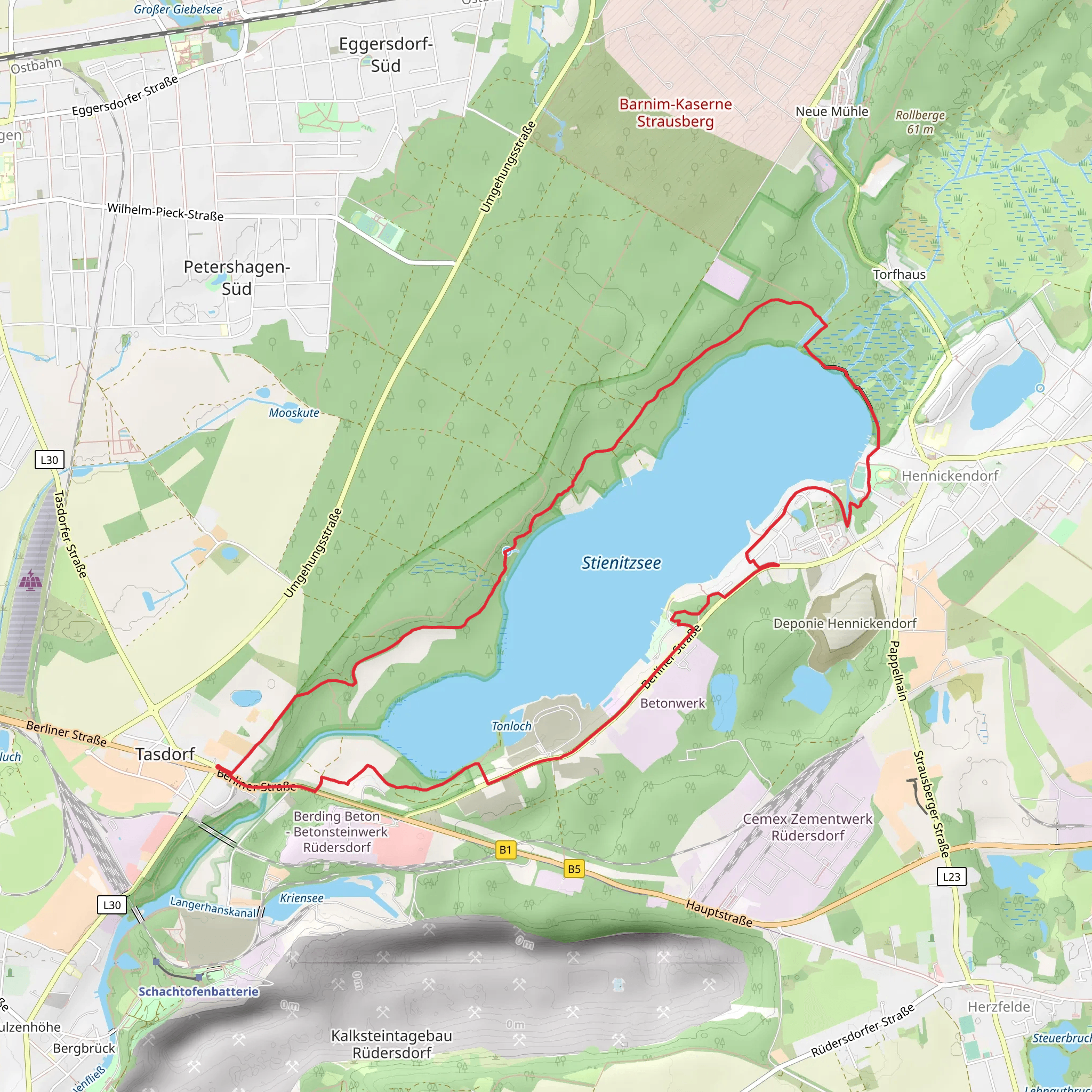 Stienitzsee Loop mobile static map