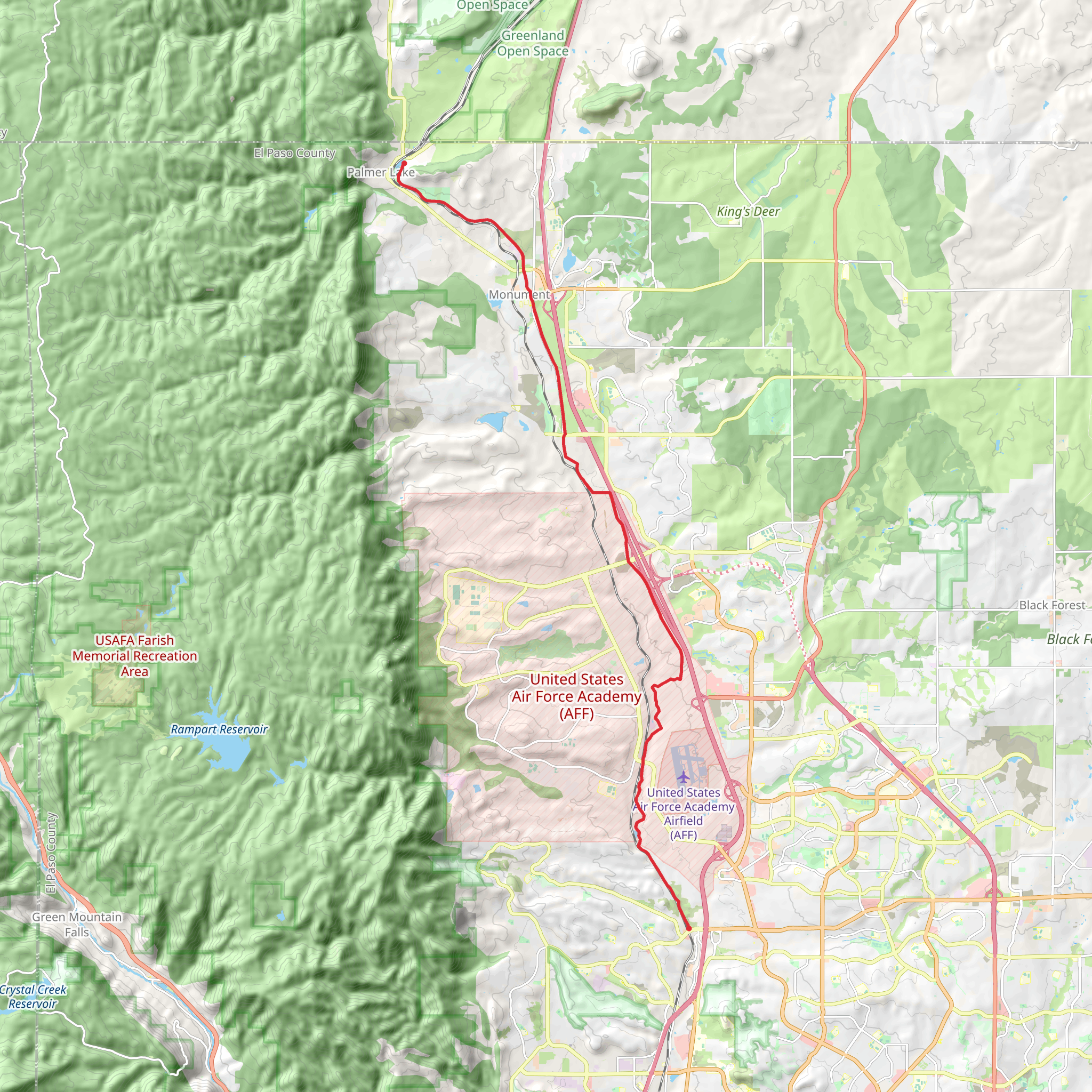 New Santa Fe Regional Trail from East Woodmen Road mobile static map