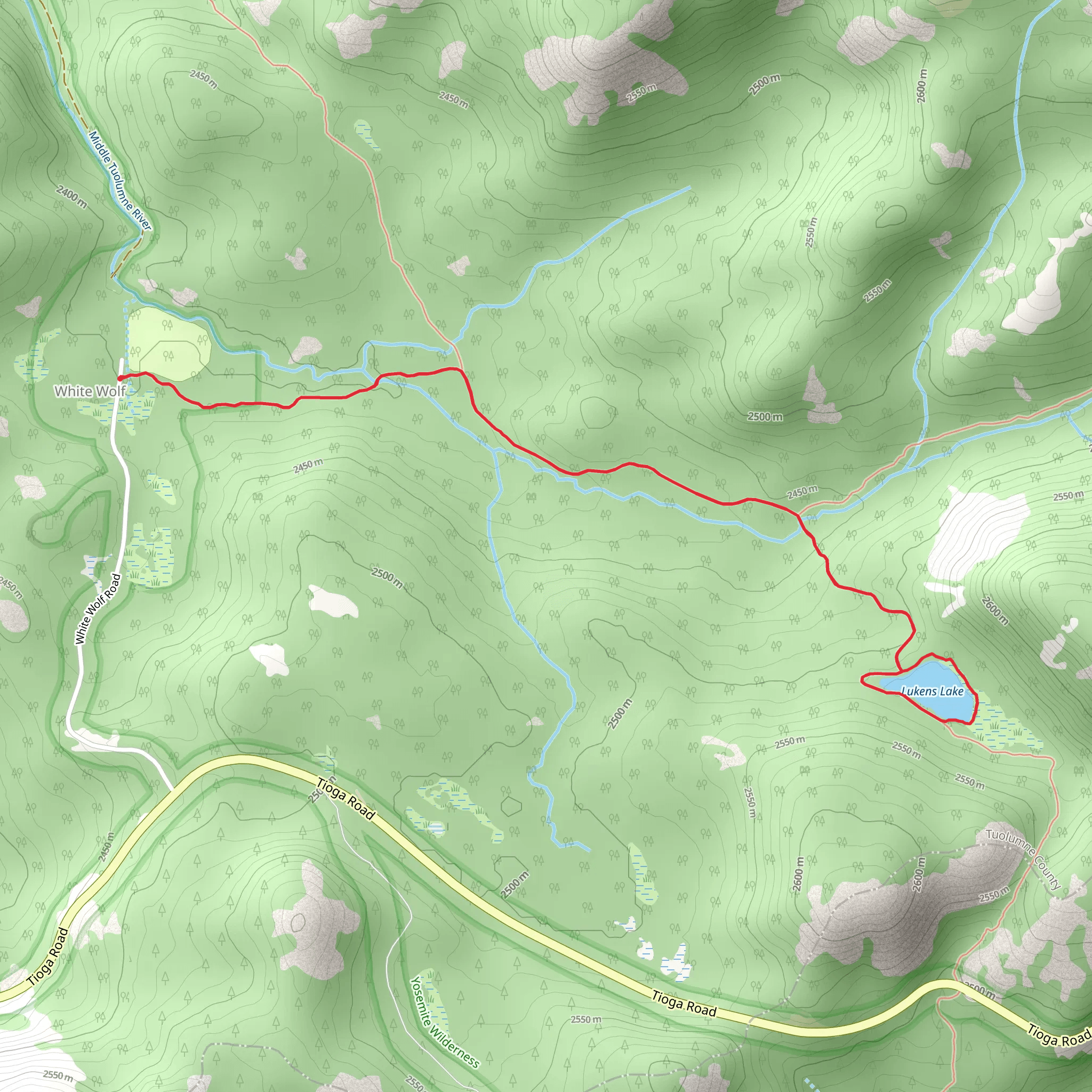 Lukens Lake from White Wolf mobile static map