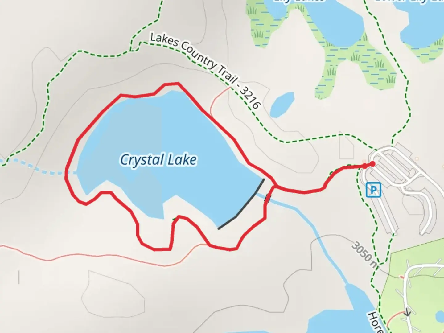 An image depicting the trail Crystal Lake Loop Trail and its surrounding area.