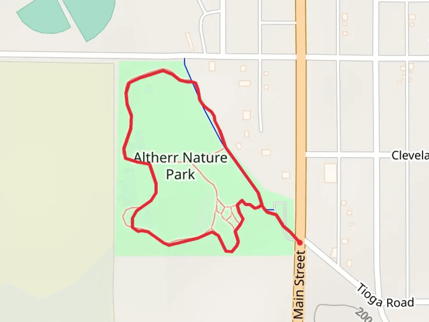 An image depicting the trail Altherr Nature Park Loop and its surrounding area.
