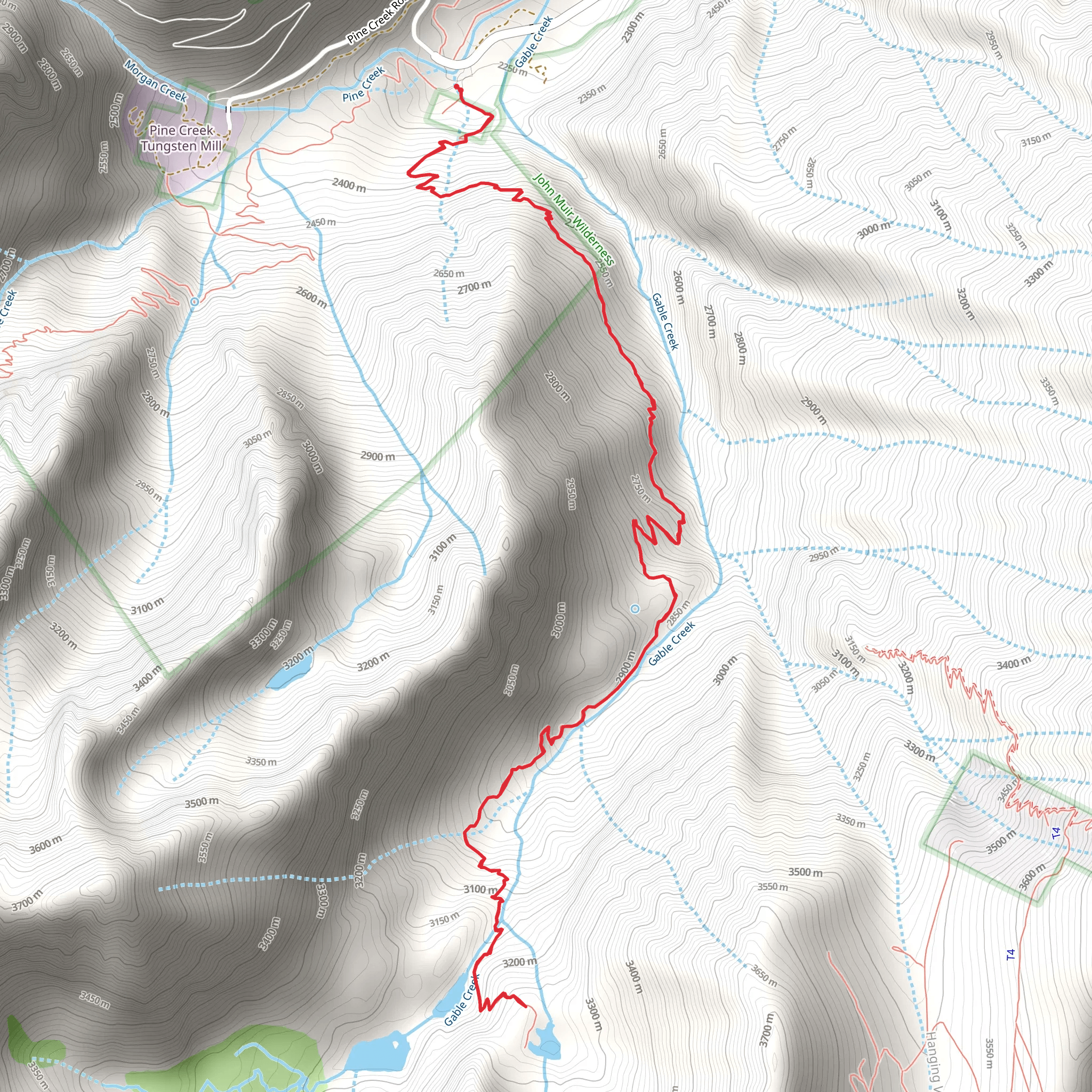 Gable Lakes Trail mobile static map
