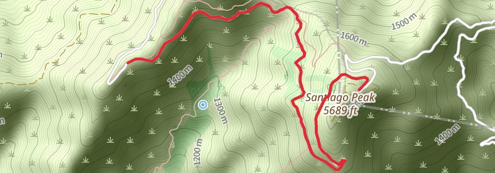 Flores Peak to Santiago Peak Trail stage 2 Map