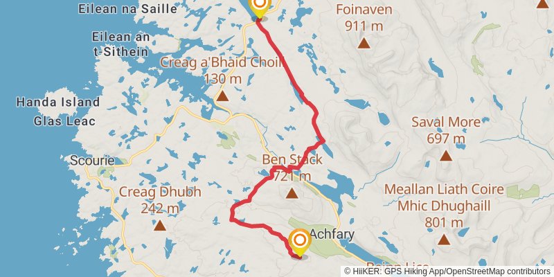 Cape Wrath Way East stage 19 Map