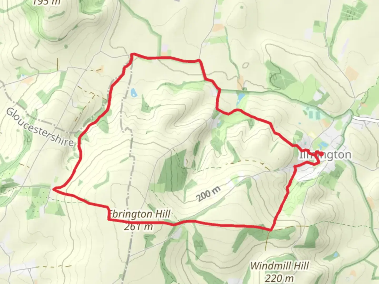 An image depicting the trail Ilmington Circular Path and its surrounding area.
