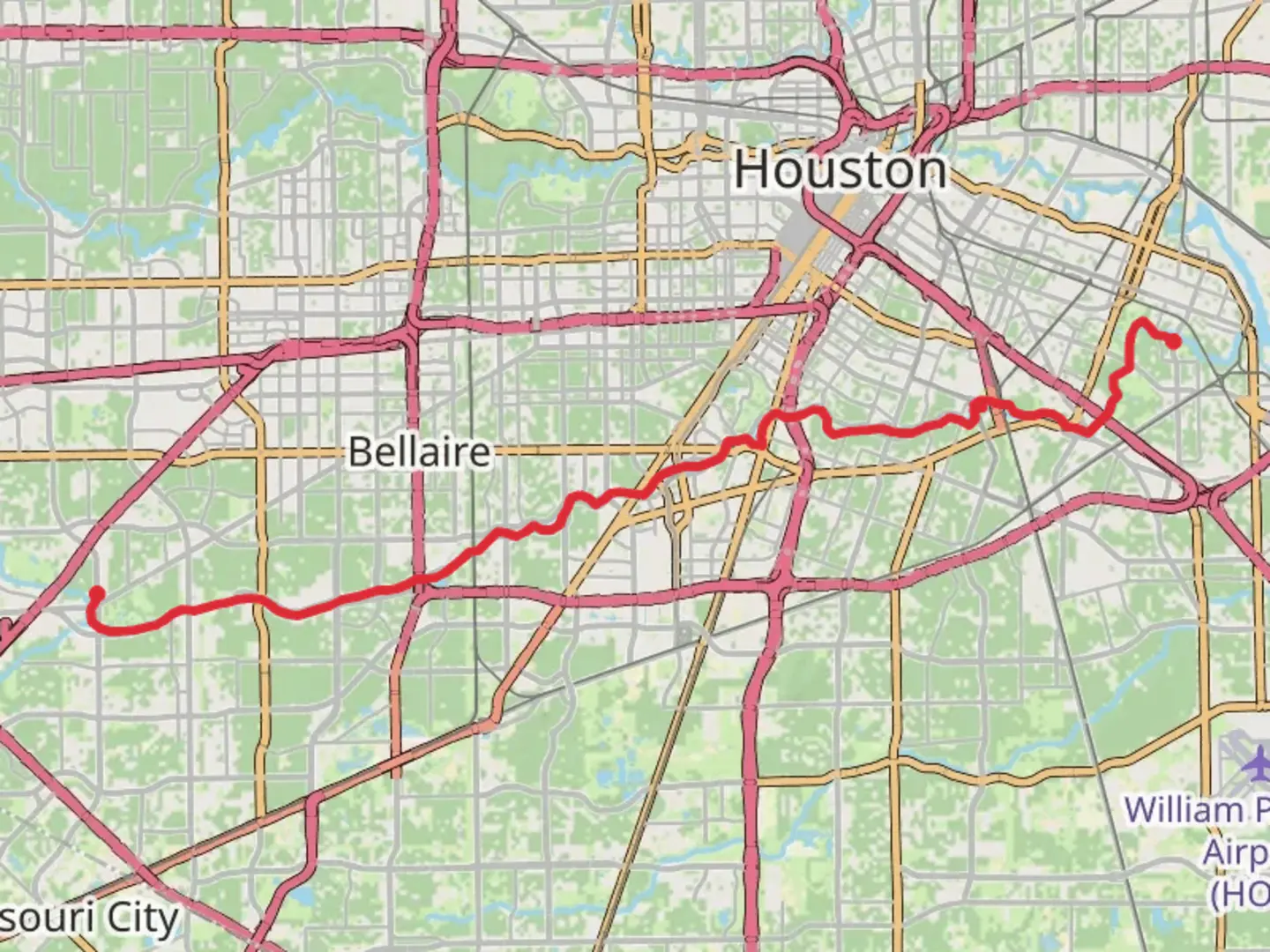 An image depicting the trail Brays Bayou Greenway and its surrounding area.
