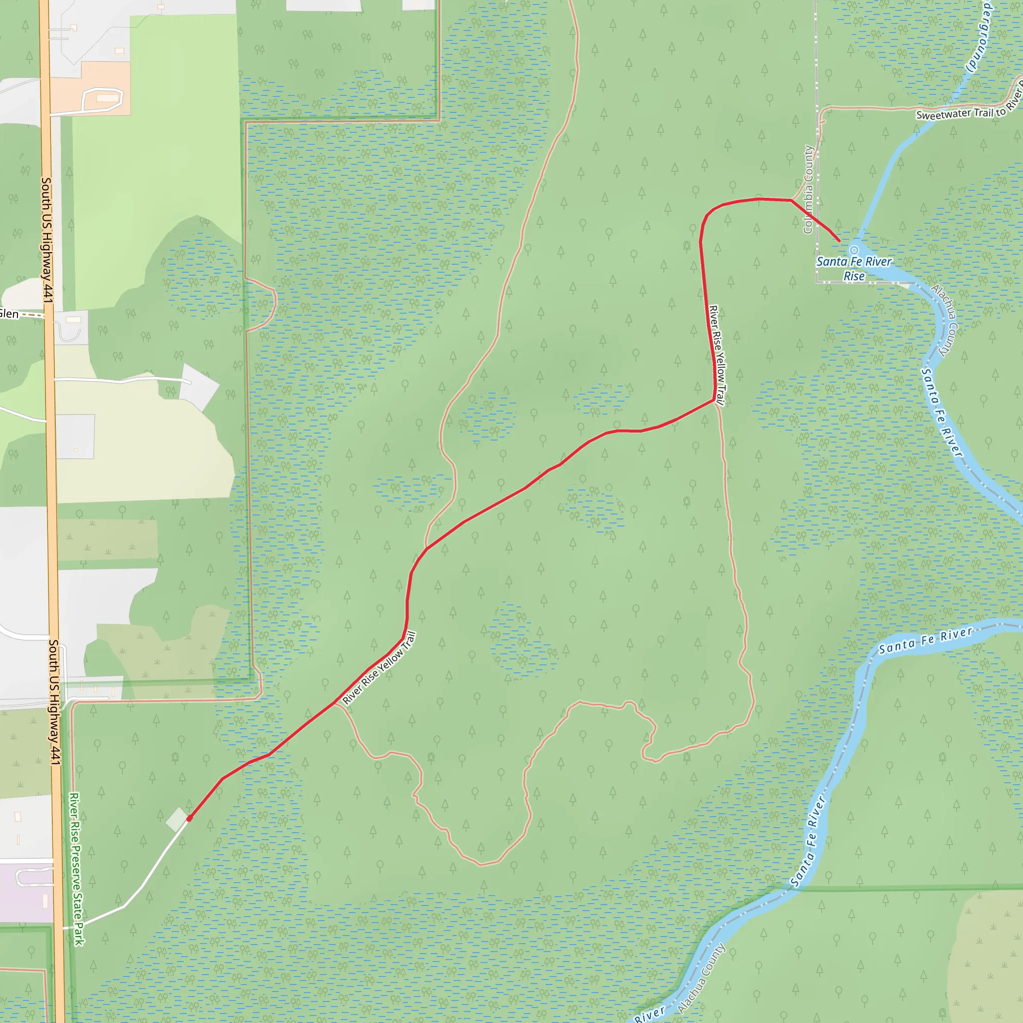 River Rise Yellow Trail mobile static map