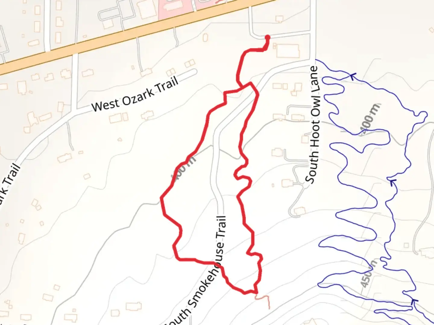 An image depicting the trail Mrs Nanny's and Mr Clyde's Loop Trail and its surrounding area.
