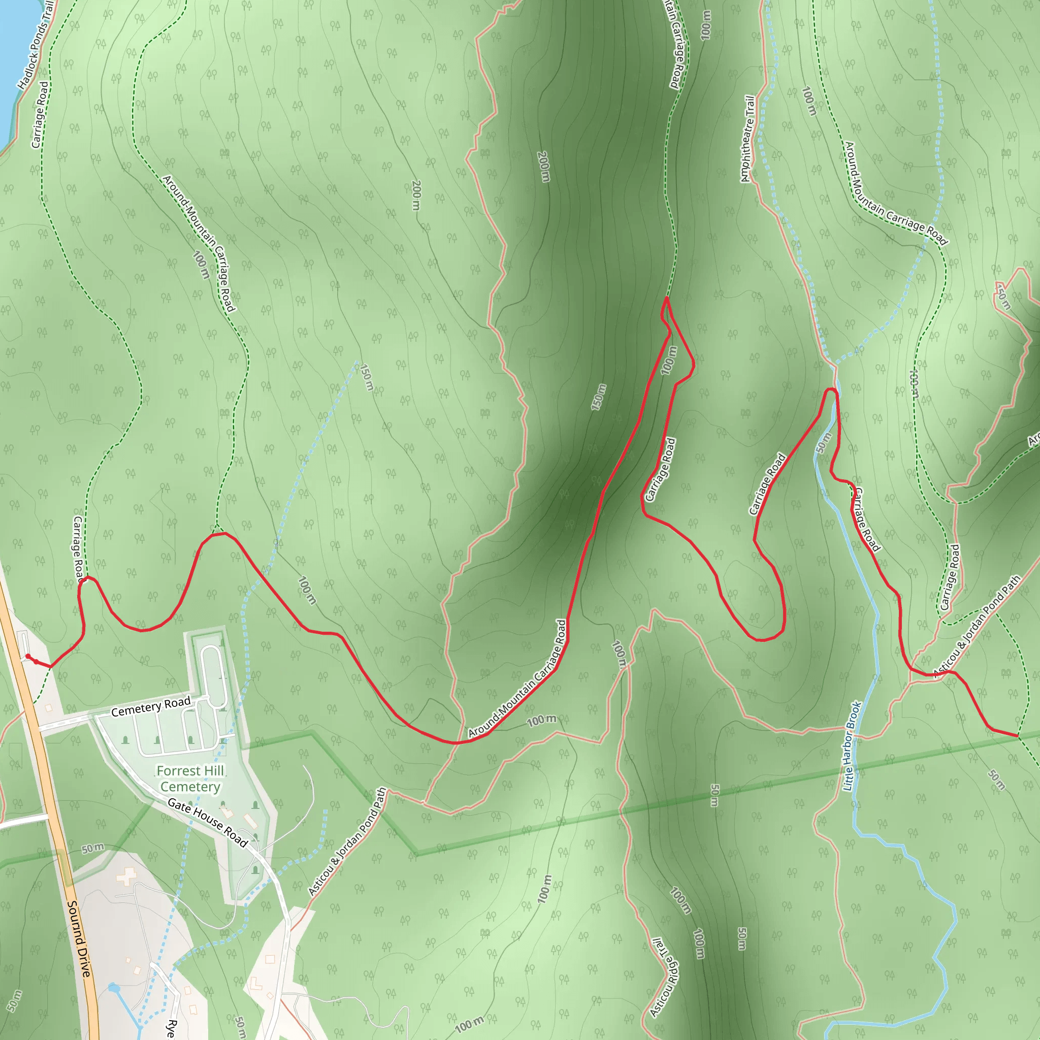 Lower Amphitheatre Trail via Amphitheatre West Trail mobile static map