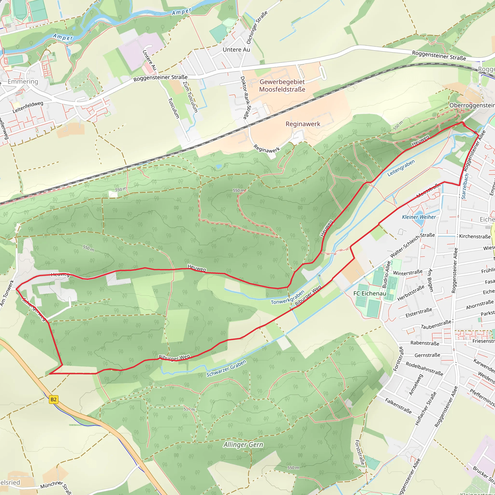 Rundwanderweg Emmeringer Leite Loop mobile static map