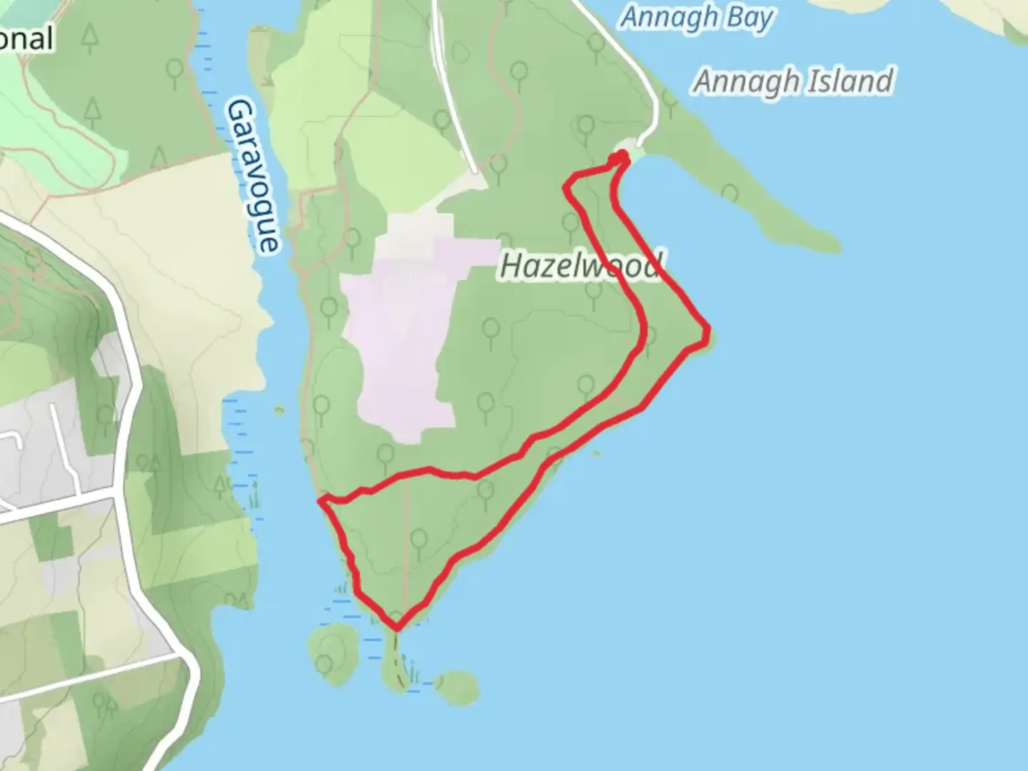 An image depicting the trail Hazelwood Trail and its surrounding area.