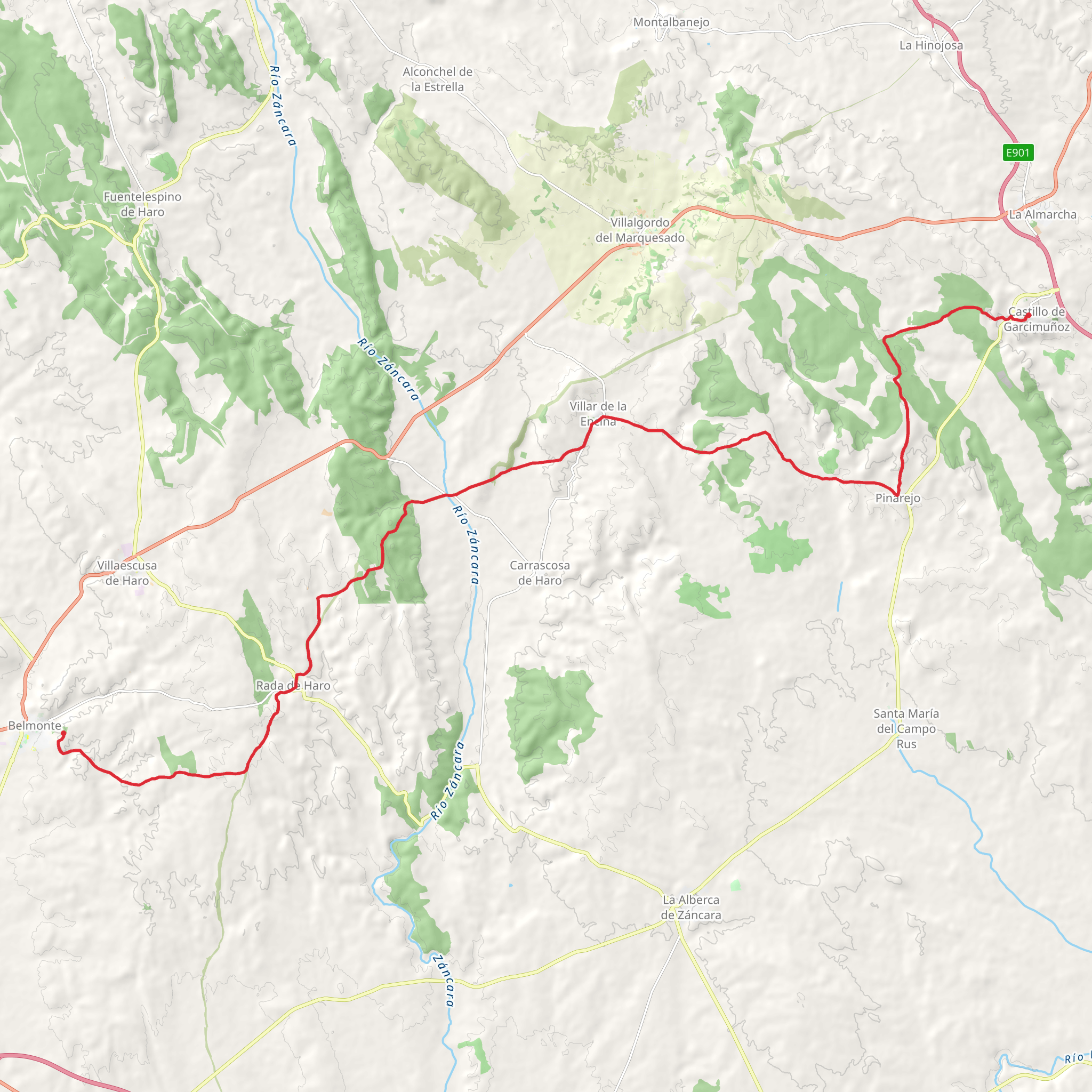 Marquez de Villena Castles Route PR CU 76 mobile static map