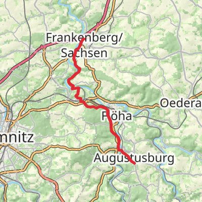Augustusburg to Frankenberg Walk mobile static map