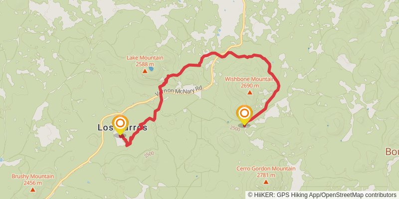 Los Burros Trail stage 2 Map