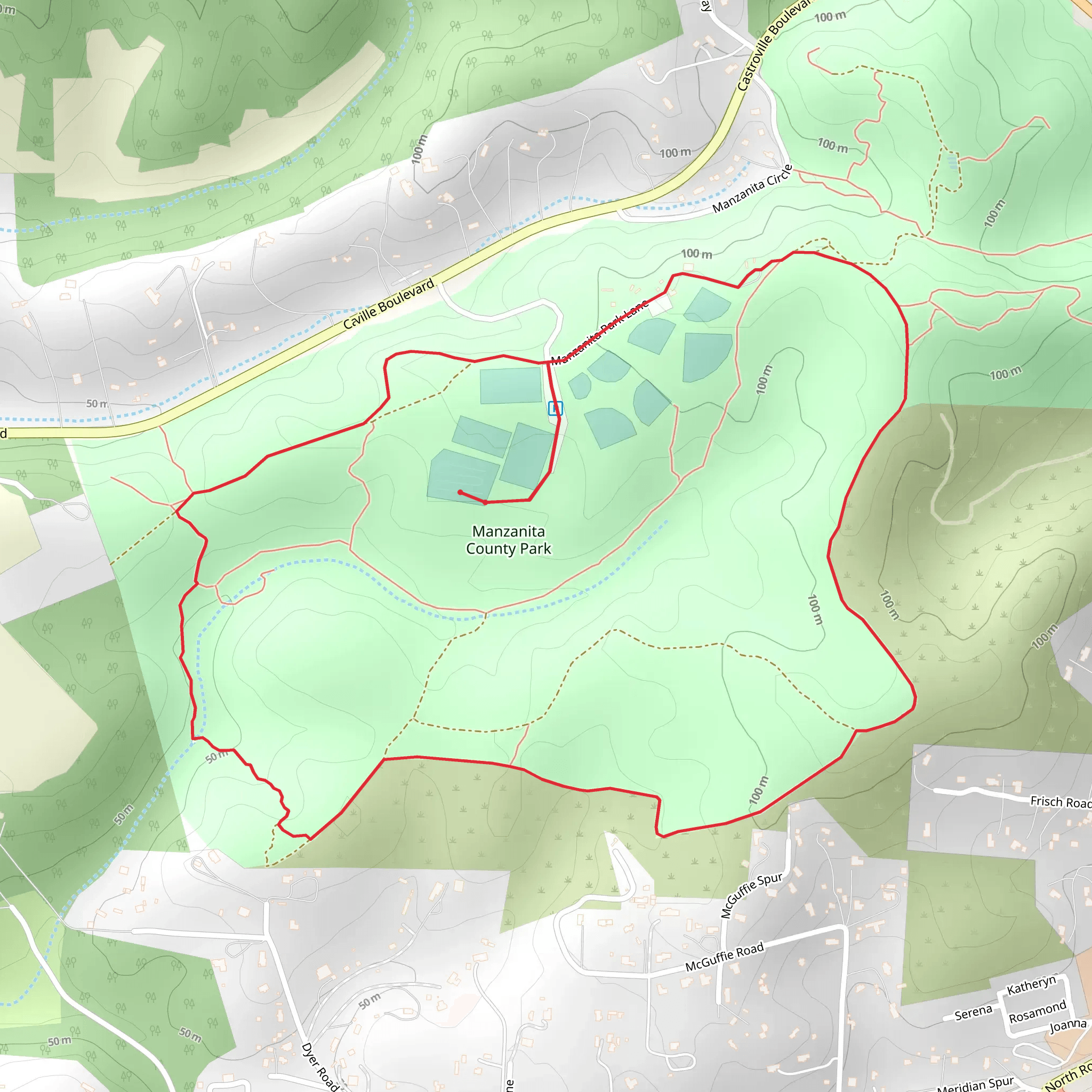 Manzanita County Park Loop mobile static map