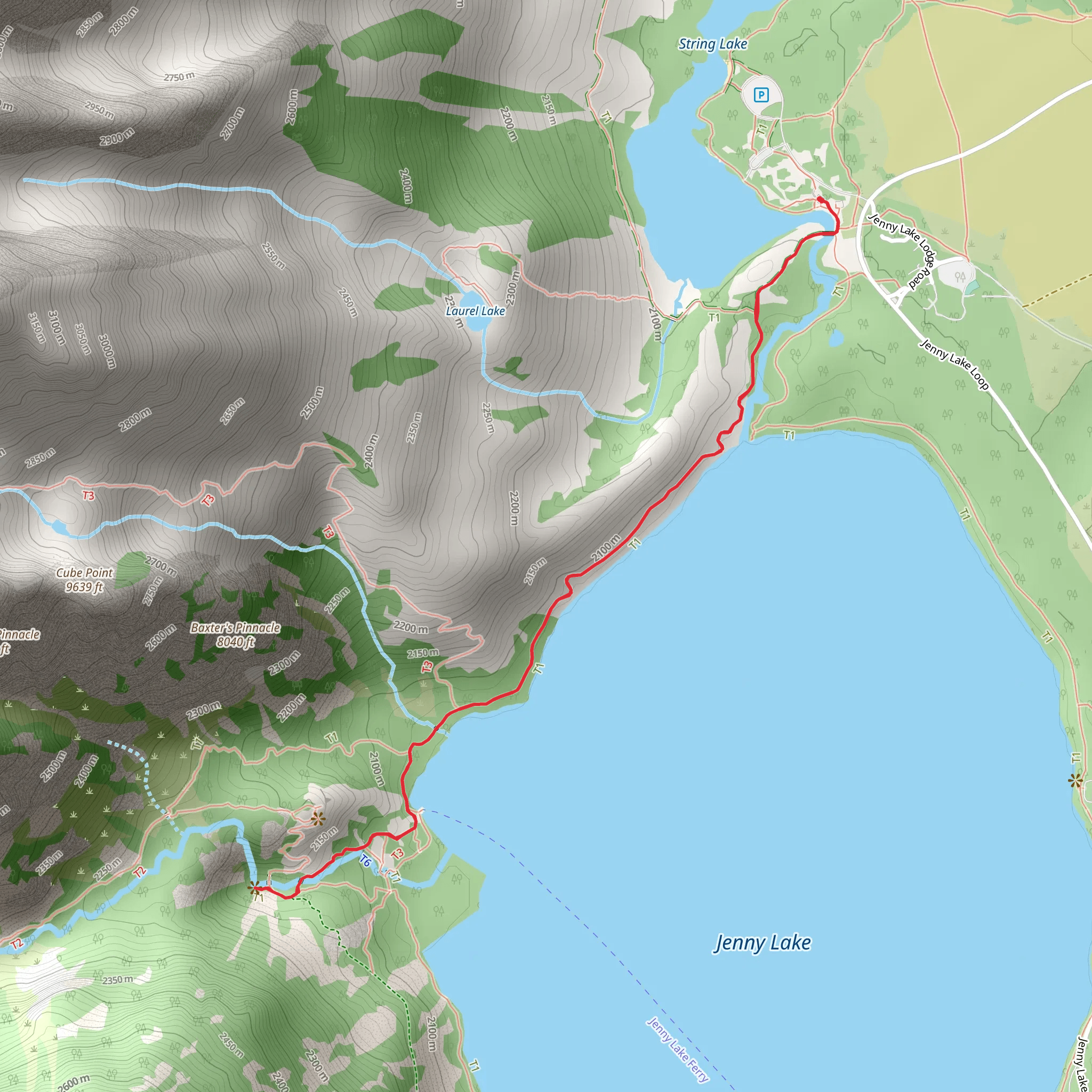 Hidden Falls - Jenny Lake mobile static map