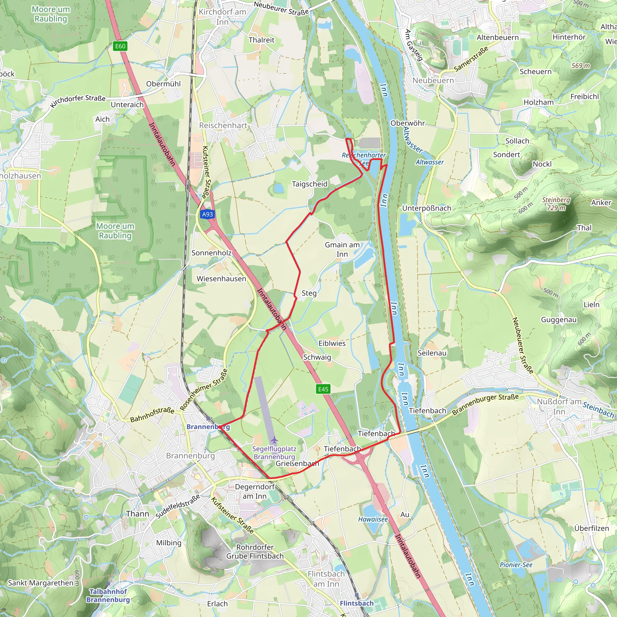 Inn via Wanderweg Brannenburg mobile static map