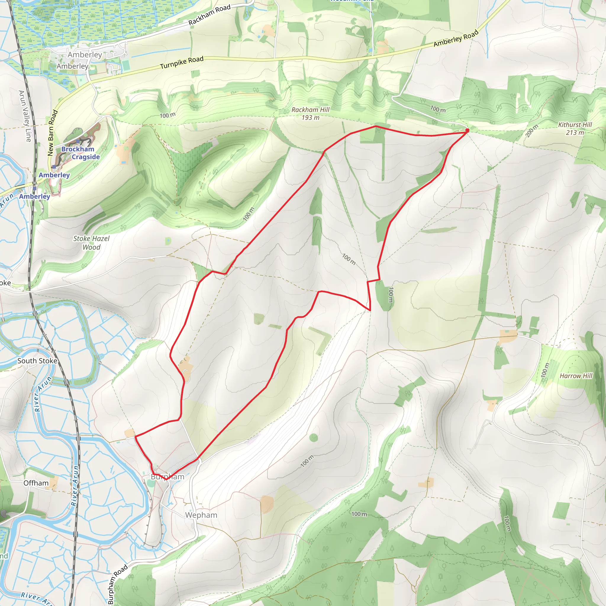Burpham Country Park Circular Walk mobile static map