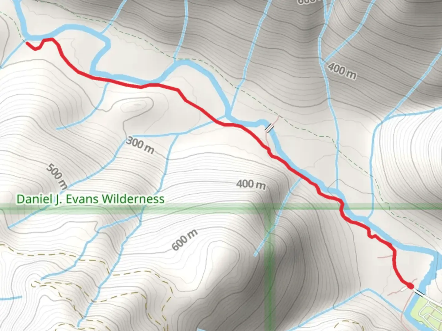 An image depicting the trail Staircase Rapids Nature Trail and Four Stream Trail and its surrounding area.