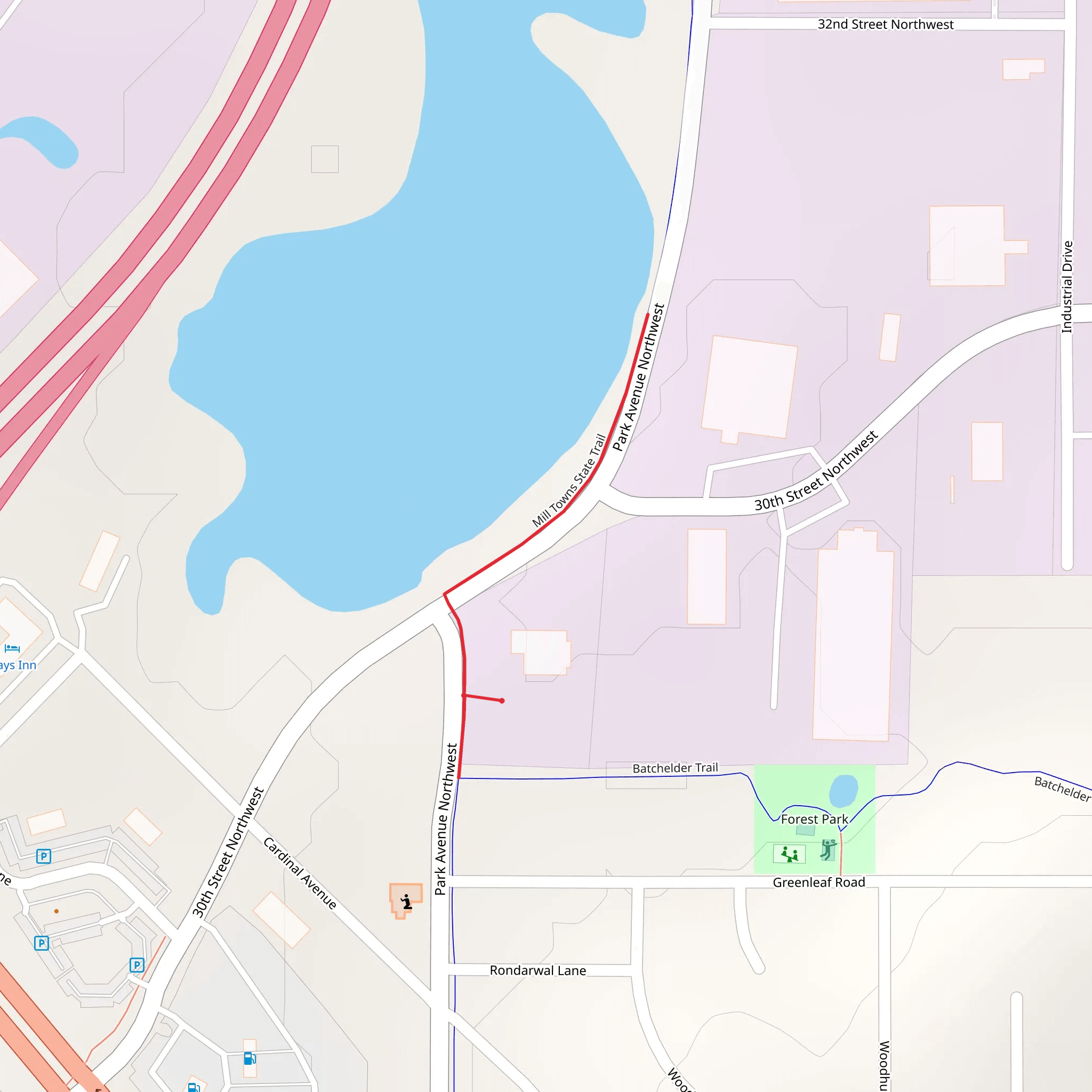 Mill Towns State Trail mobile static map