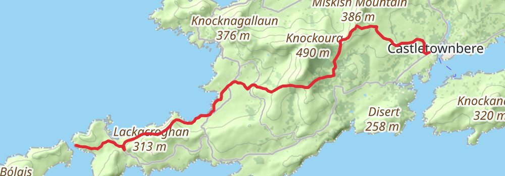 Beara Way 5-Day Moderate Tour (Hillwalk Tours) stage 2 Map