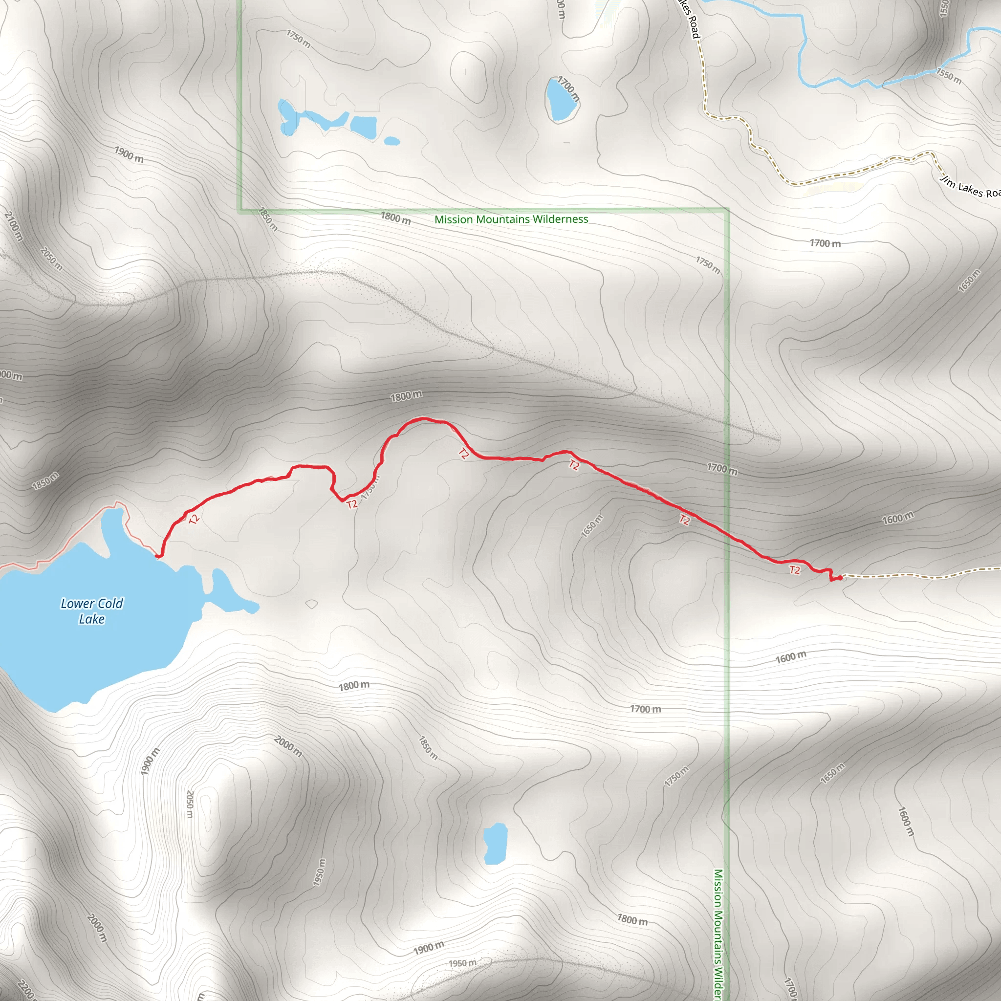 Cold Lakes Trail mobile static map