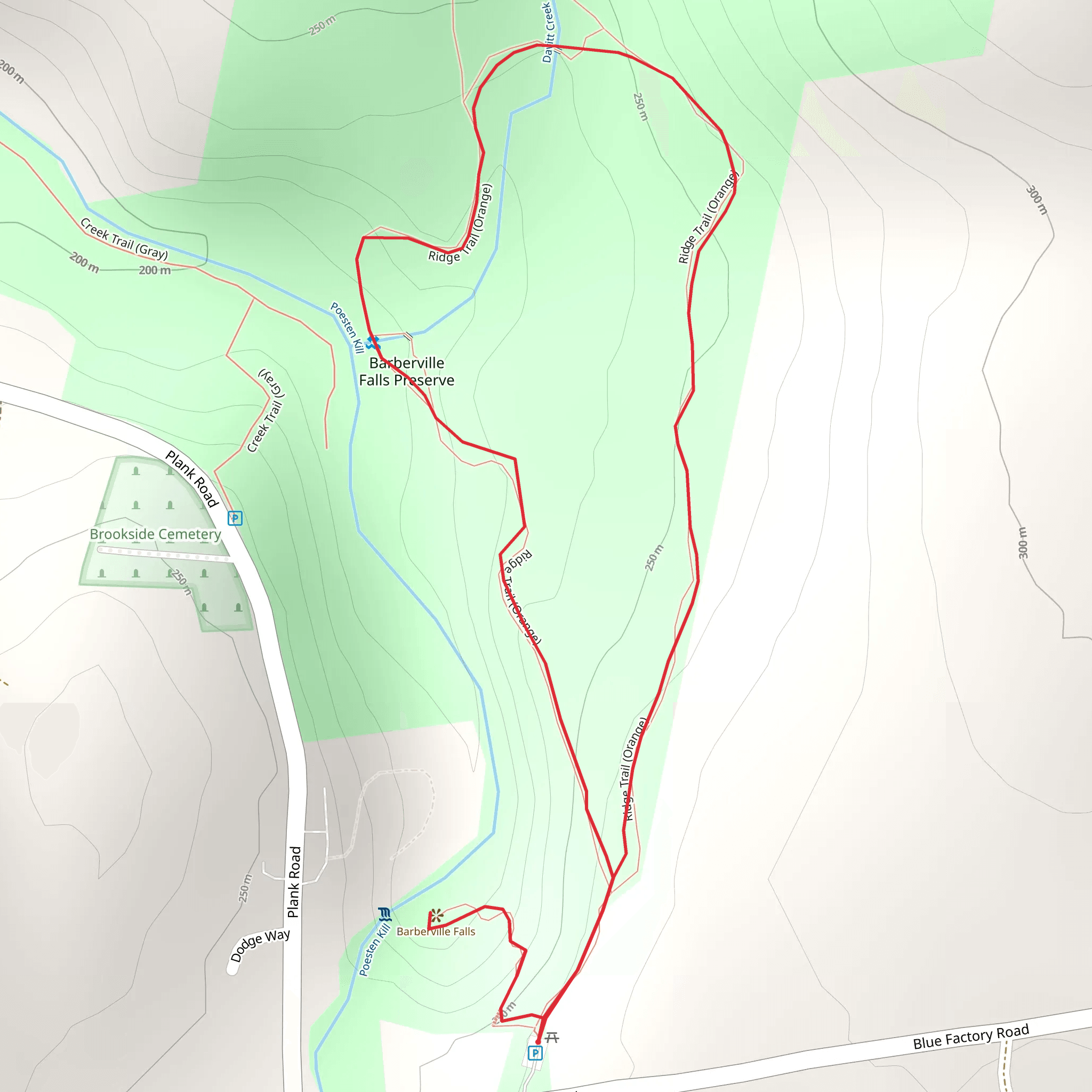 Barberville Falls Loop mobile static map