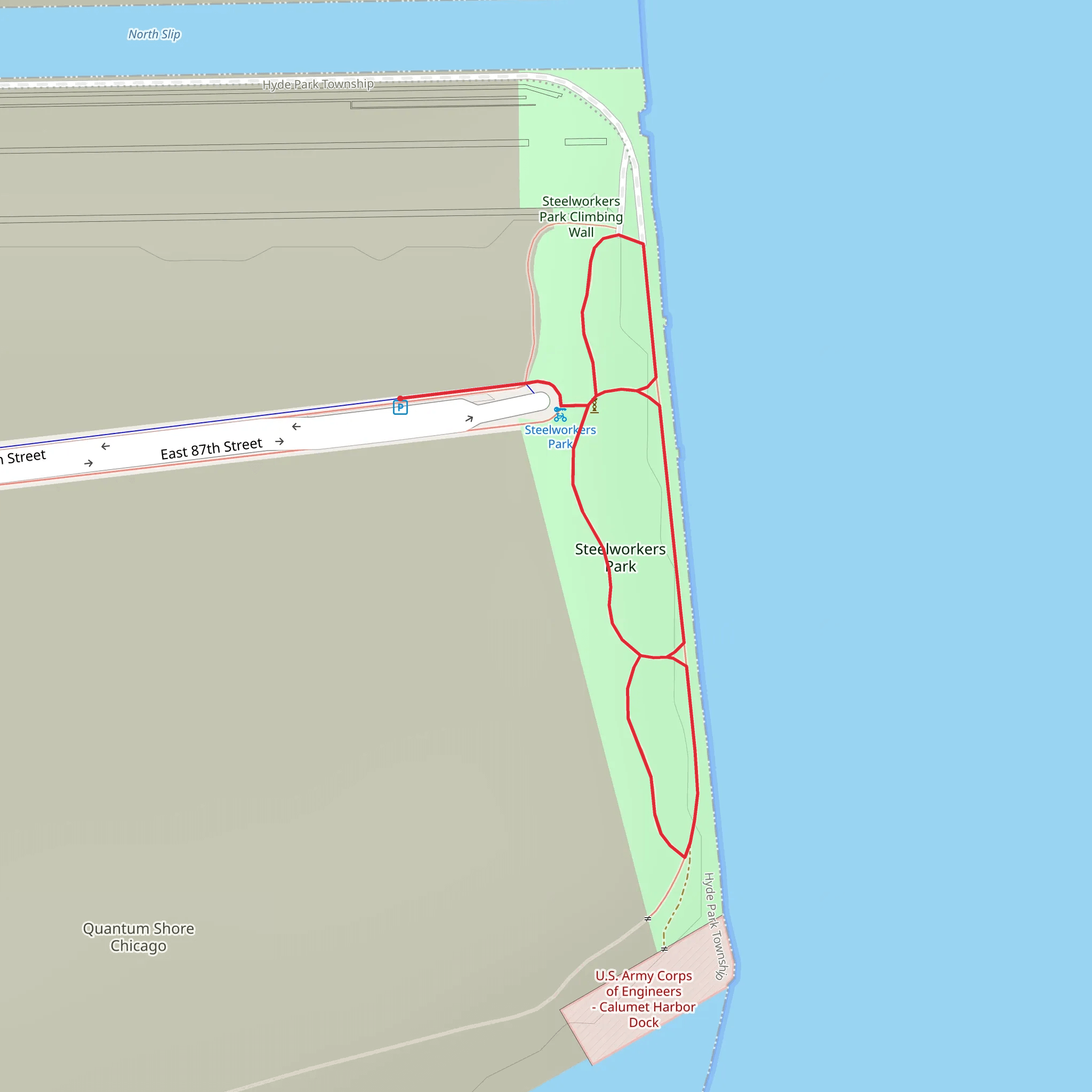 Steelworkers Park Loop mobile static map