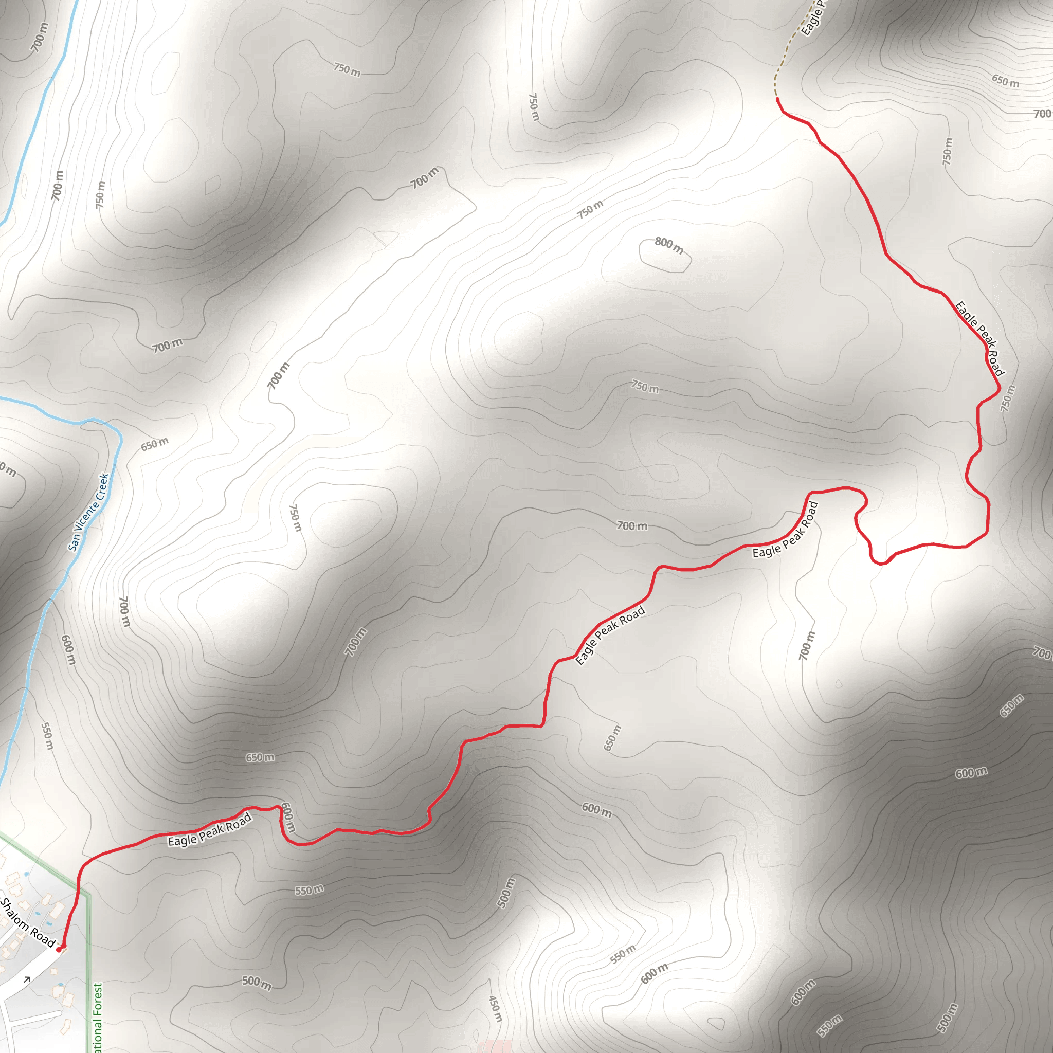 Eagle Peak Road mobile static map