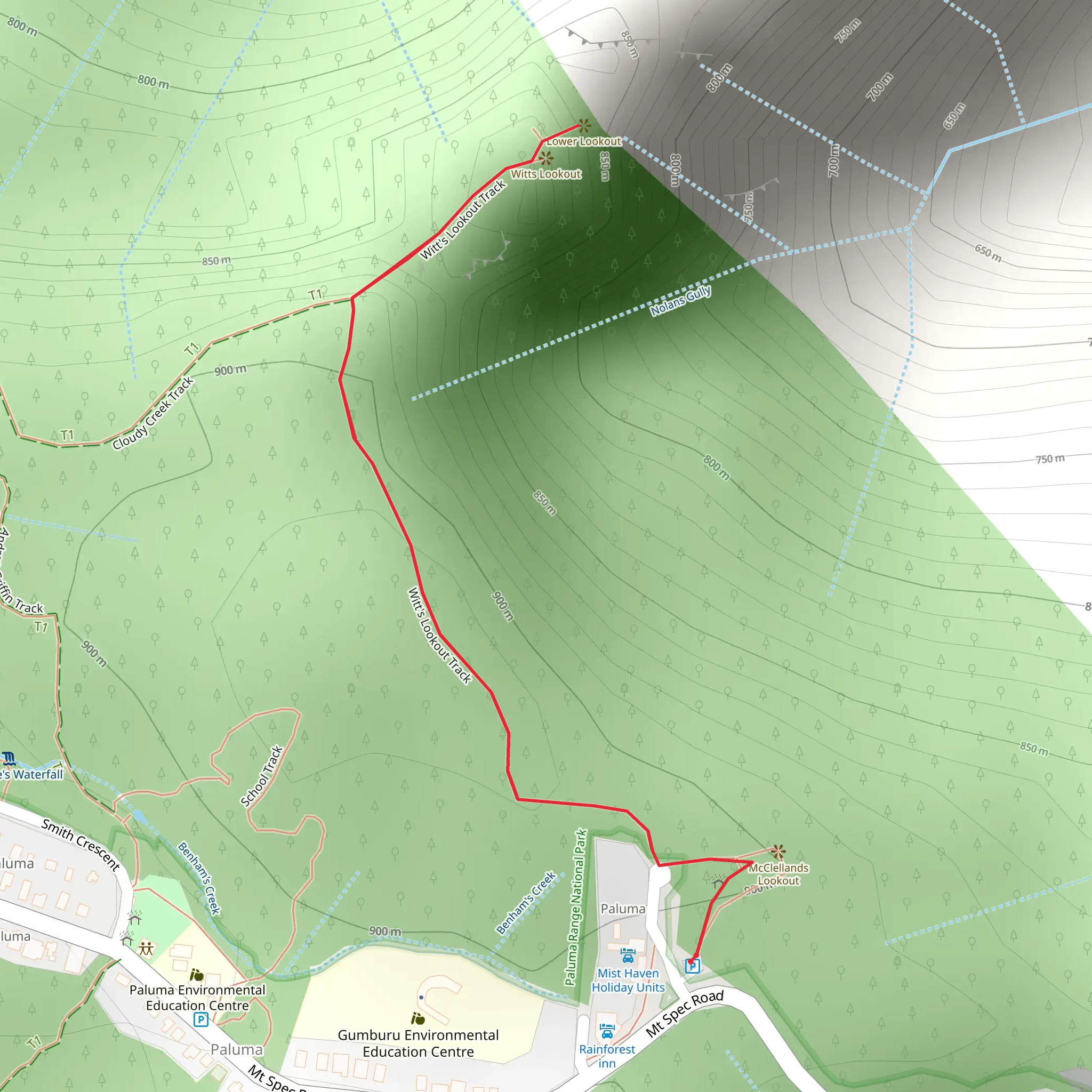 Witts Lookout Walk mobile static map