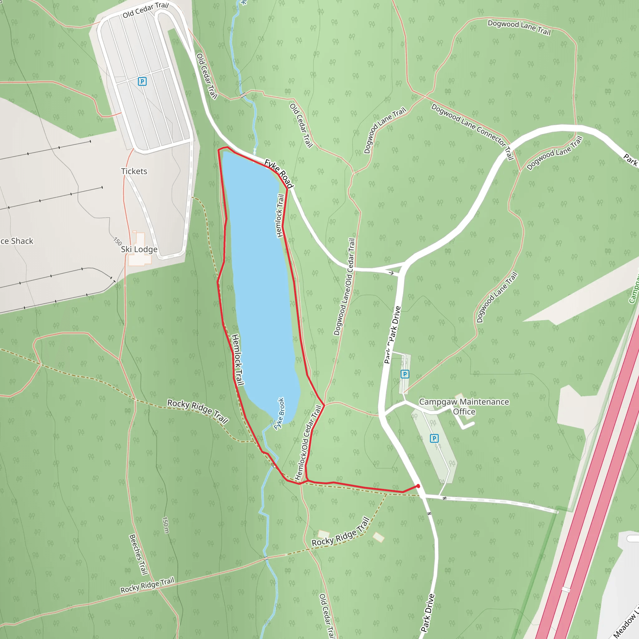 Fyke Brook Loop mobile static map