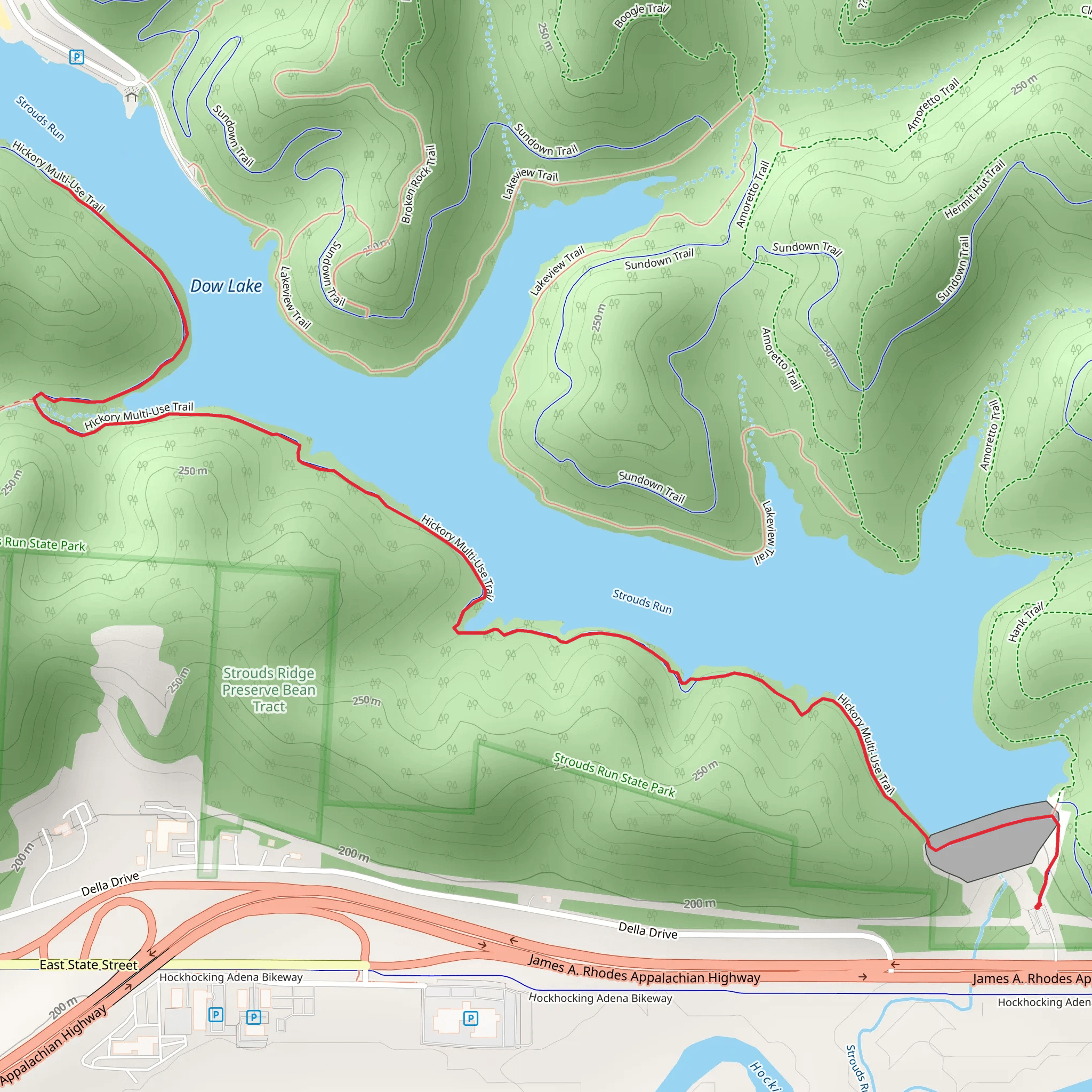 Dow Lake - Hickory Multi Use Trail mobile static map