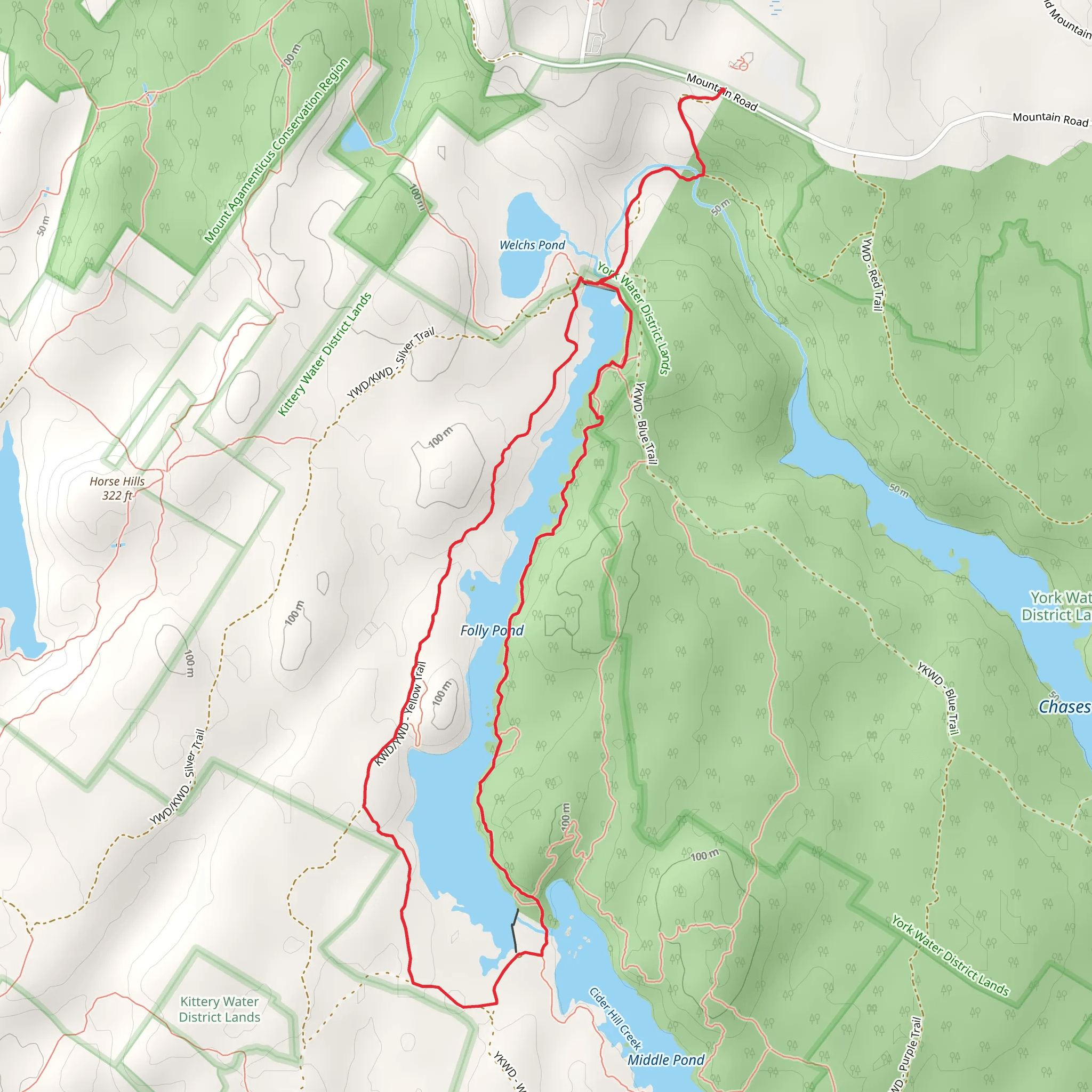 Folly Pond Loop mobile static map