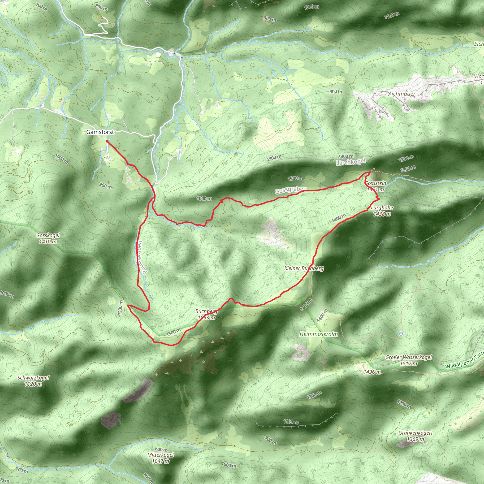 Buchberg from Gams mobile static map