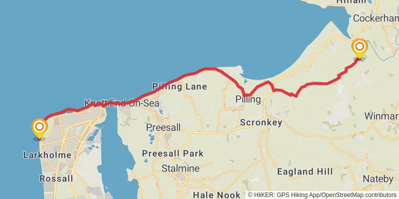 Lancashire Coastal Way stage 3 Map