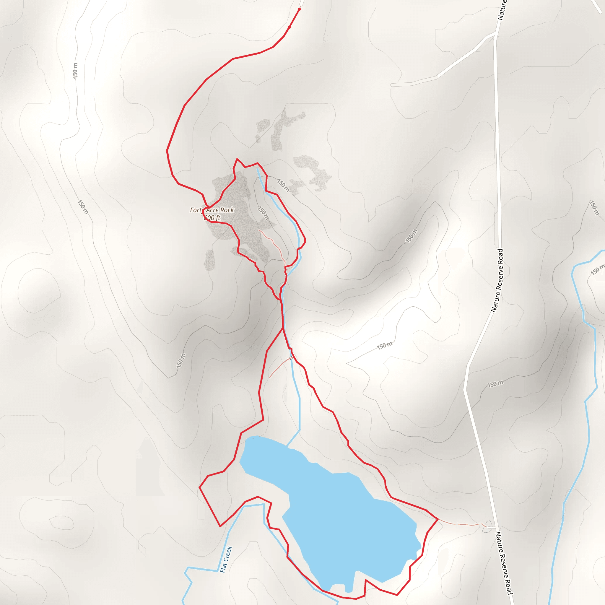 Forty Acre Rock and Flat Creek Loop mobile static map