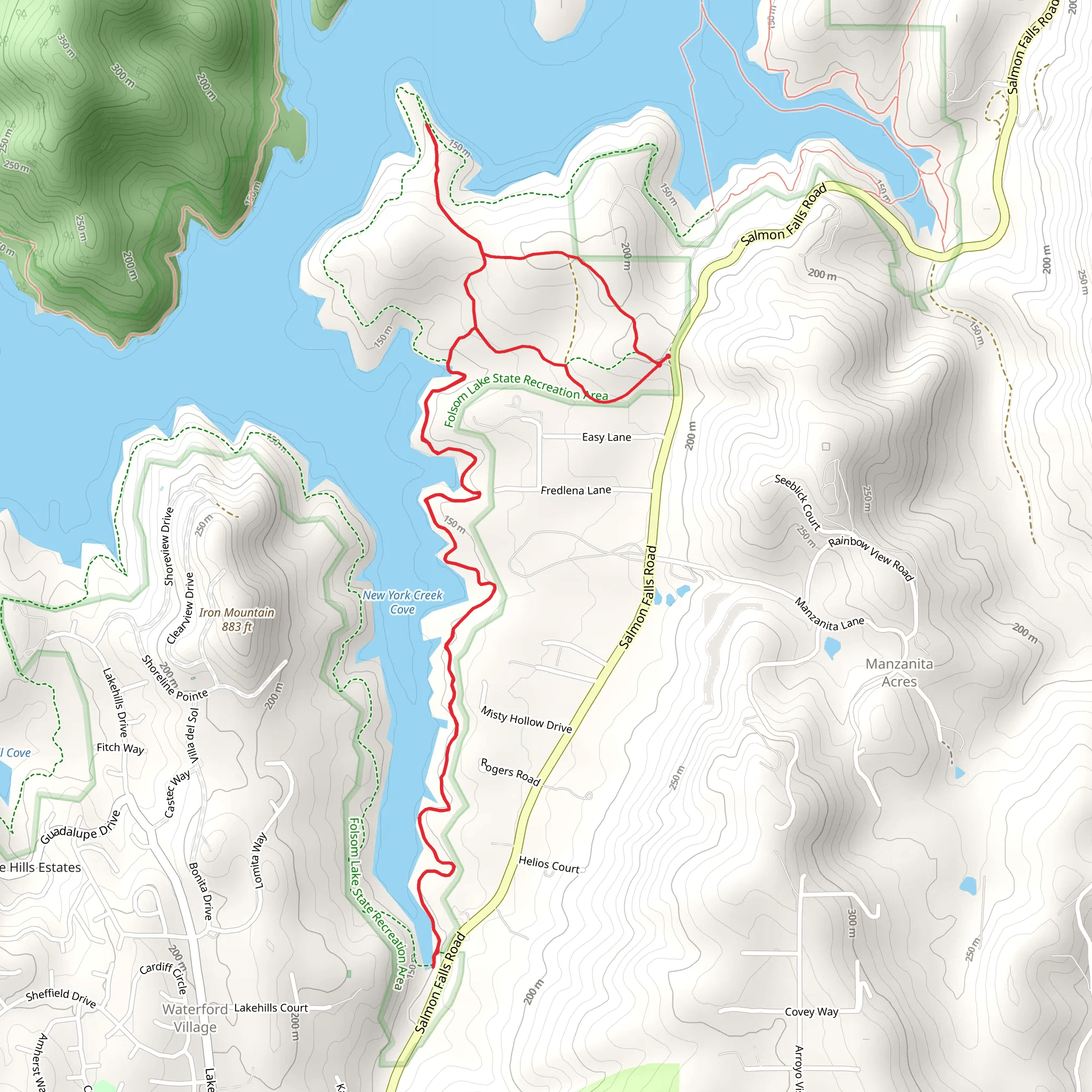 New York Creek Cove and Monte Vista Trail mobile static map