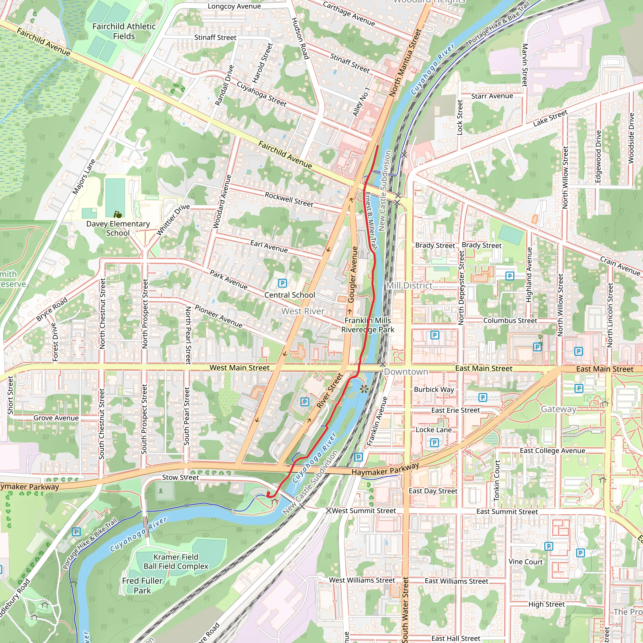 Ernest B Miller Trail mobile static map
